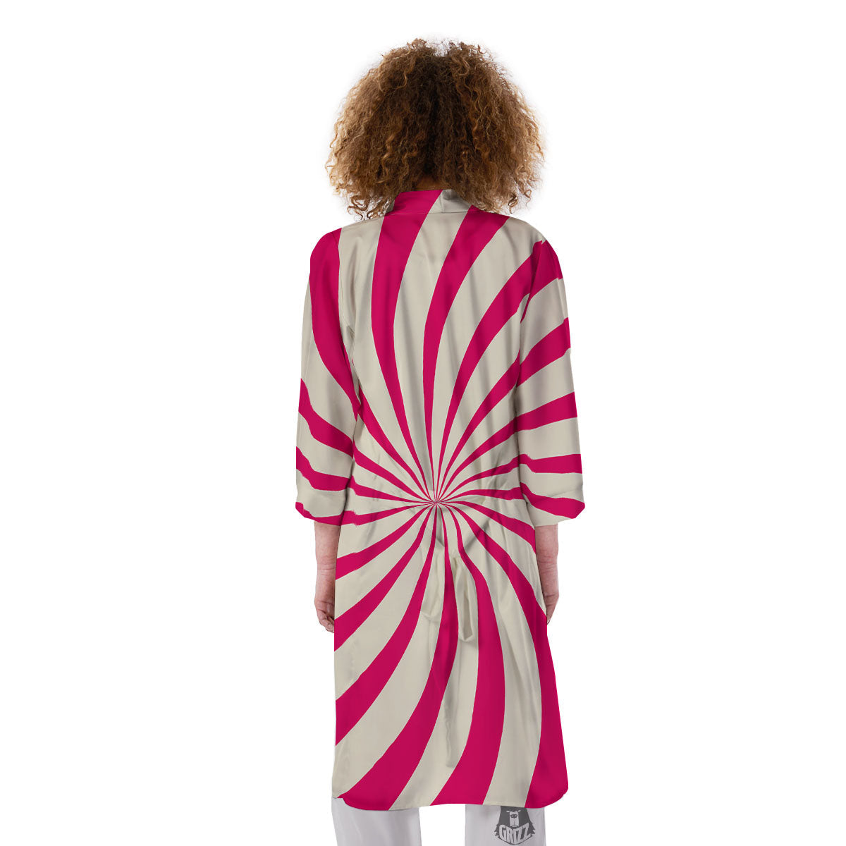 Swirl Candy Pink Print Kimono-grizzshop