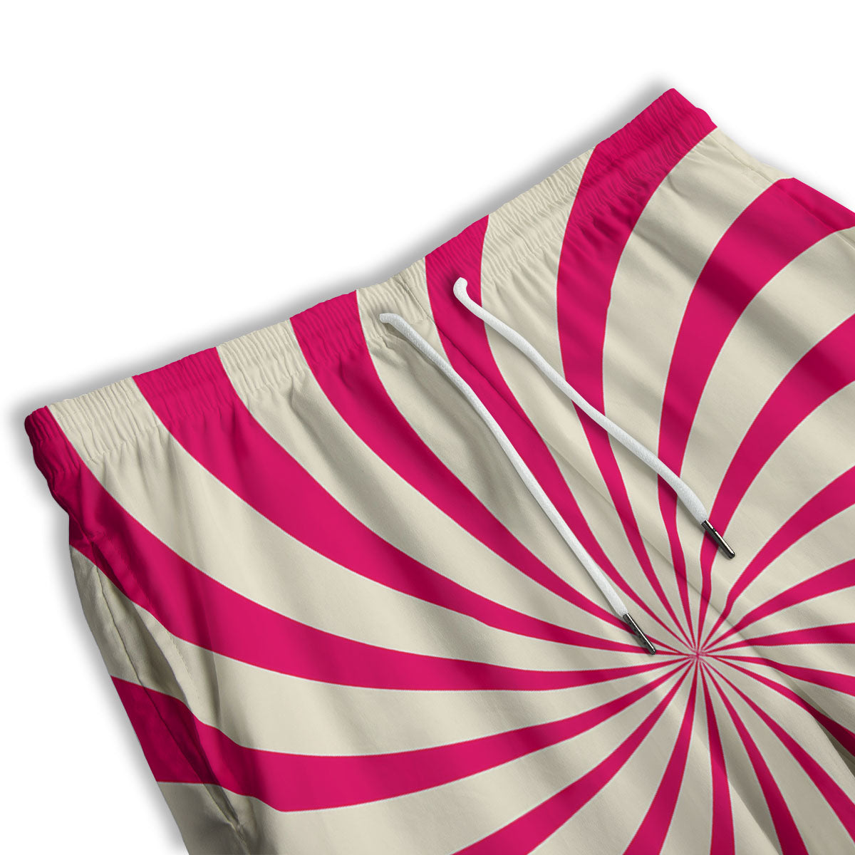 Swirl Candy Pink Print Men's Athletic Shorts