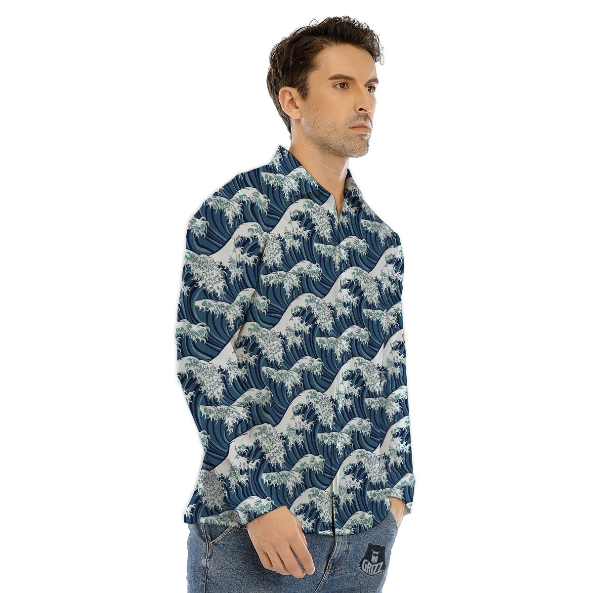 Swirl Candy Pink Print Men's Dress Shirts-grizzshop