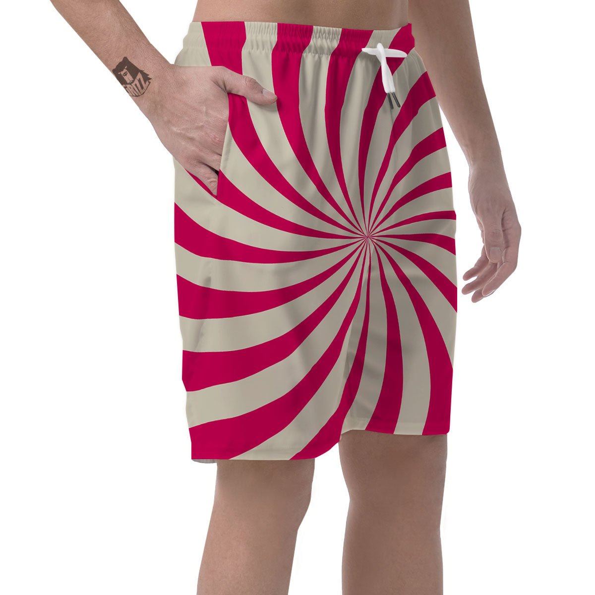 Swirl Candy Pink Print Men's Shorts-grizzshop