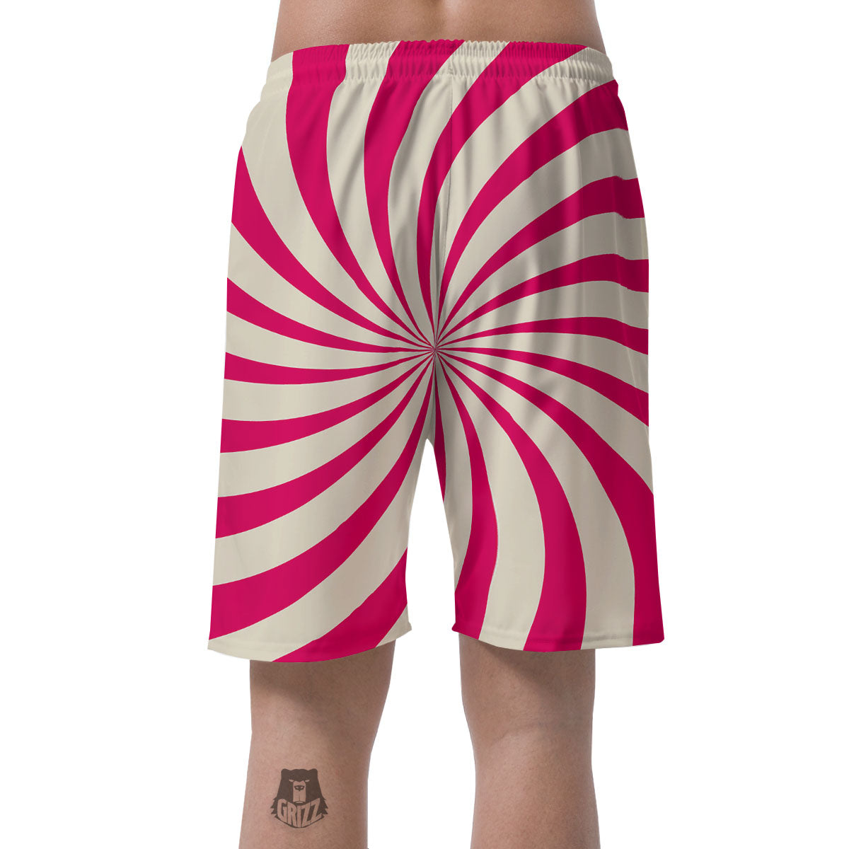 Swirl Candy Pink Print Men's Shorts-grizzshop