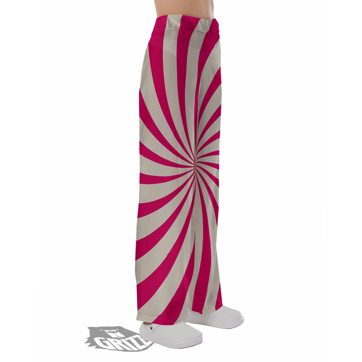 Swirl Candy Pink Print Pajama Pants-grizzshop