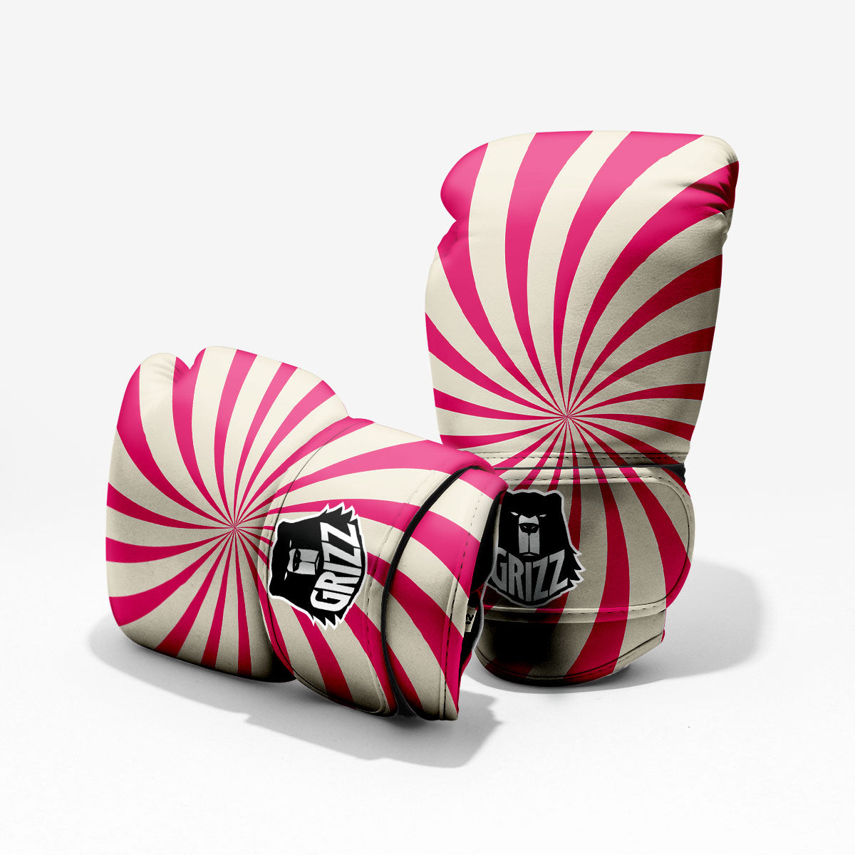 Swirl Candy Pink Print Pro Boxing Glove