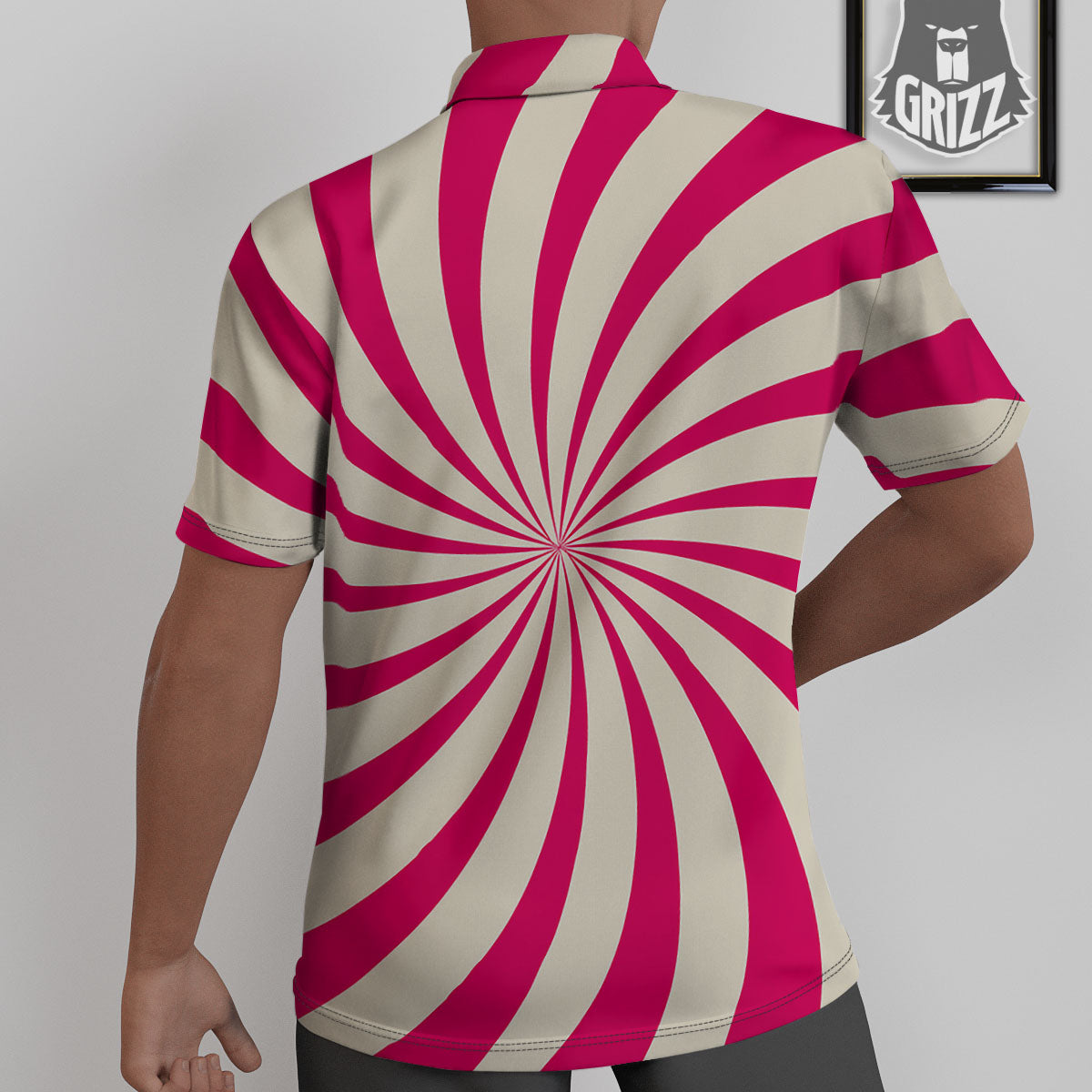 Swirl Candy Pink Print Untucked Shirts-grizzshop