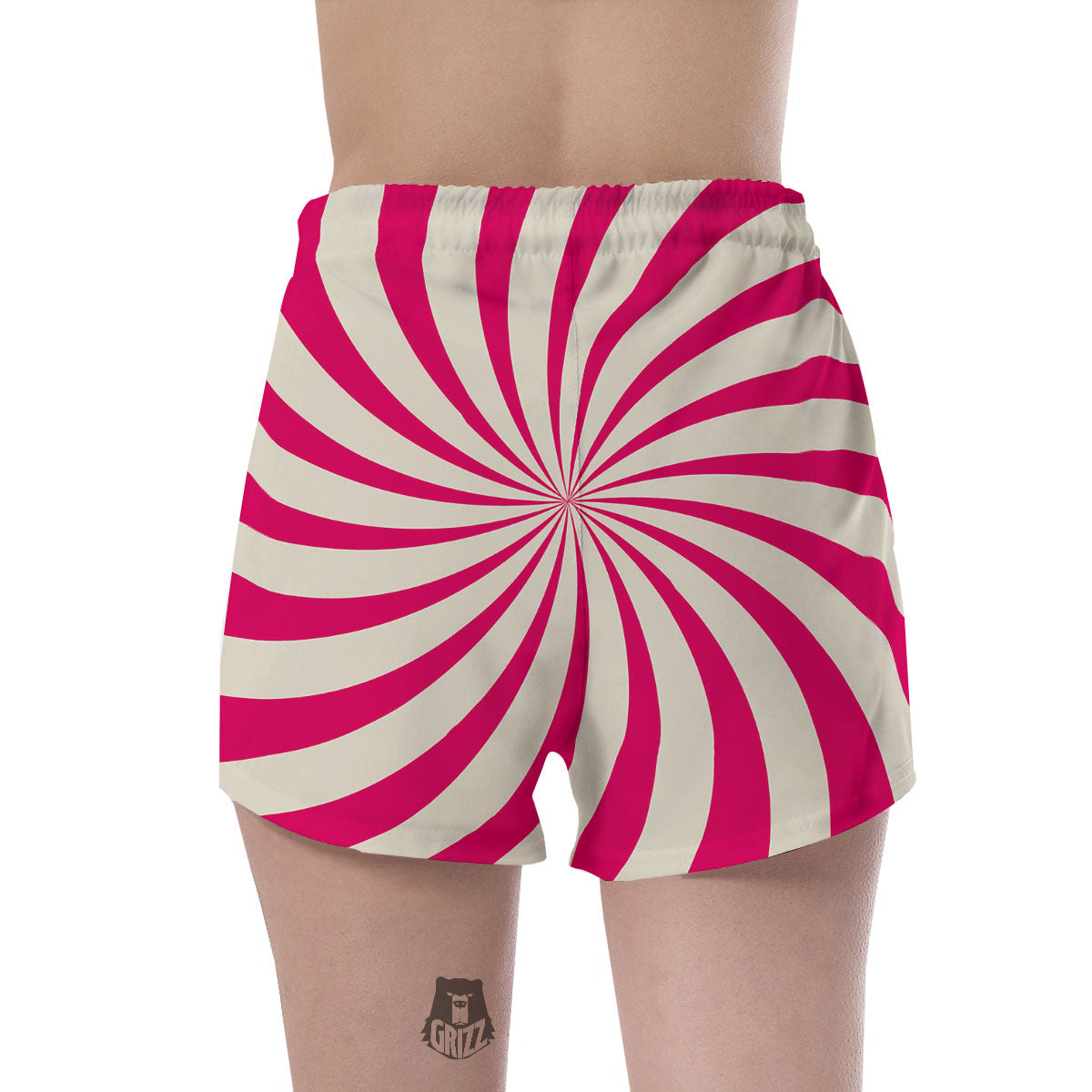 Swirl Candy Pink Print Women's Shorts-grizzshop