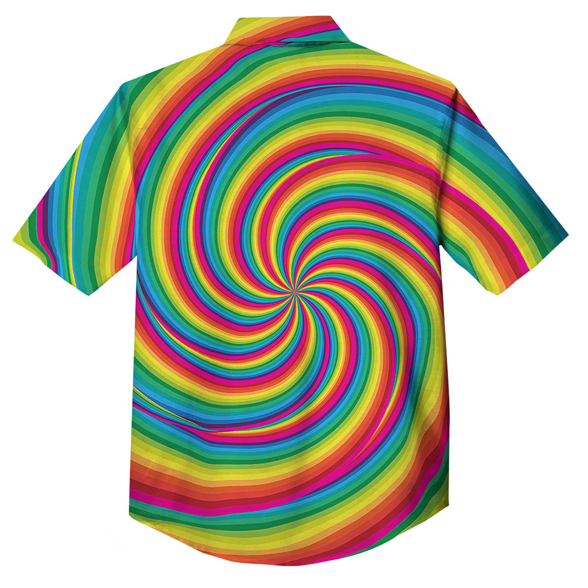 Swirl Candy Rainbow Print Button Up Shirt-grizzshop