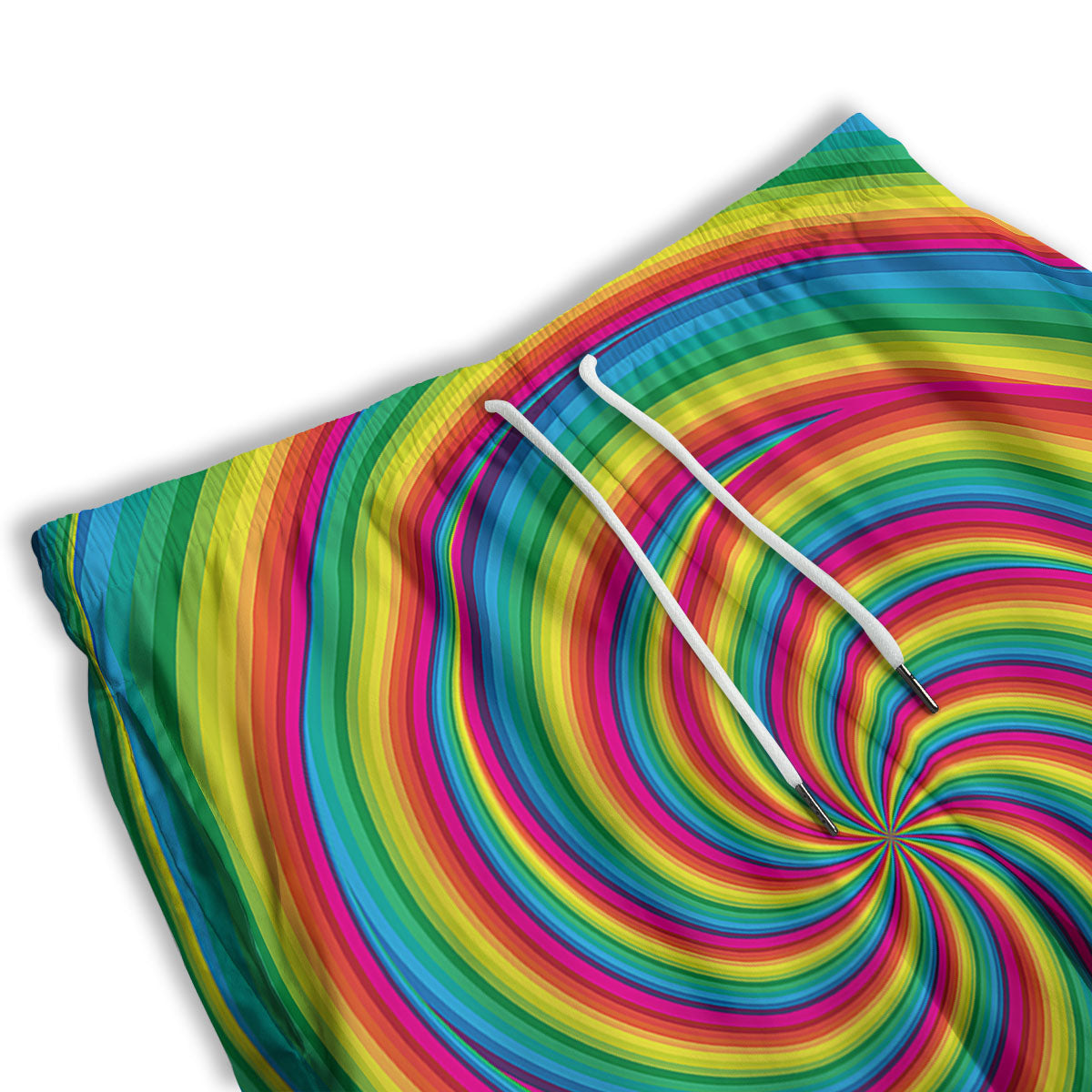 Swirl Candy Rainbow Print Men's Athletic Shorts