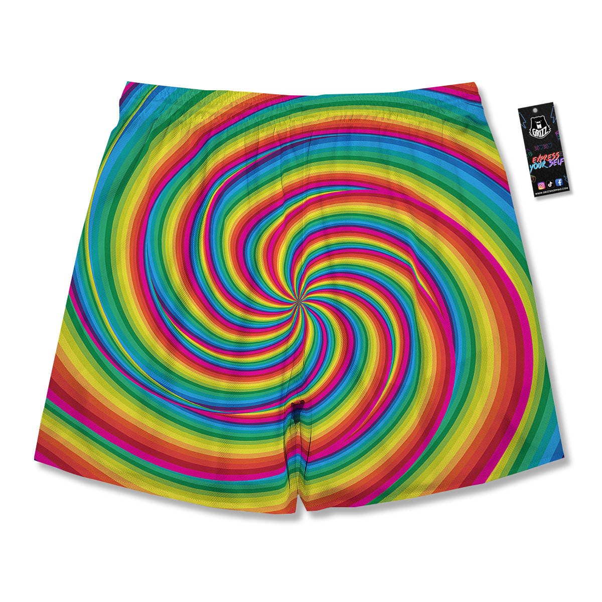 Swirl Candy Rainbow Print Men's Running Shorts-grizzshop