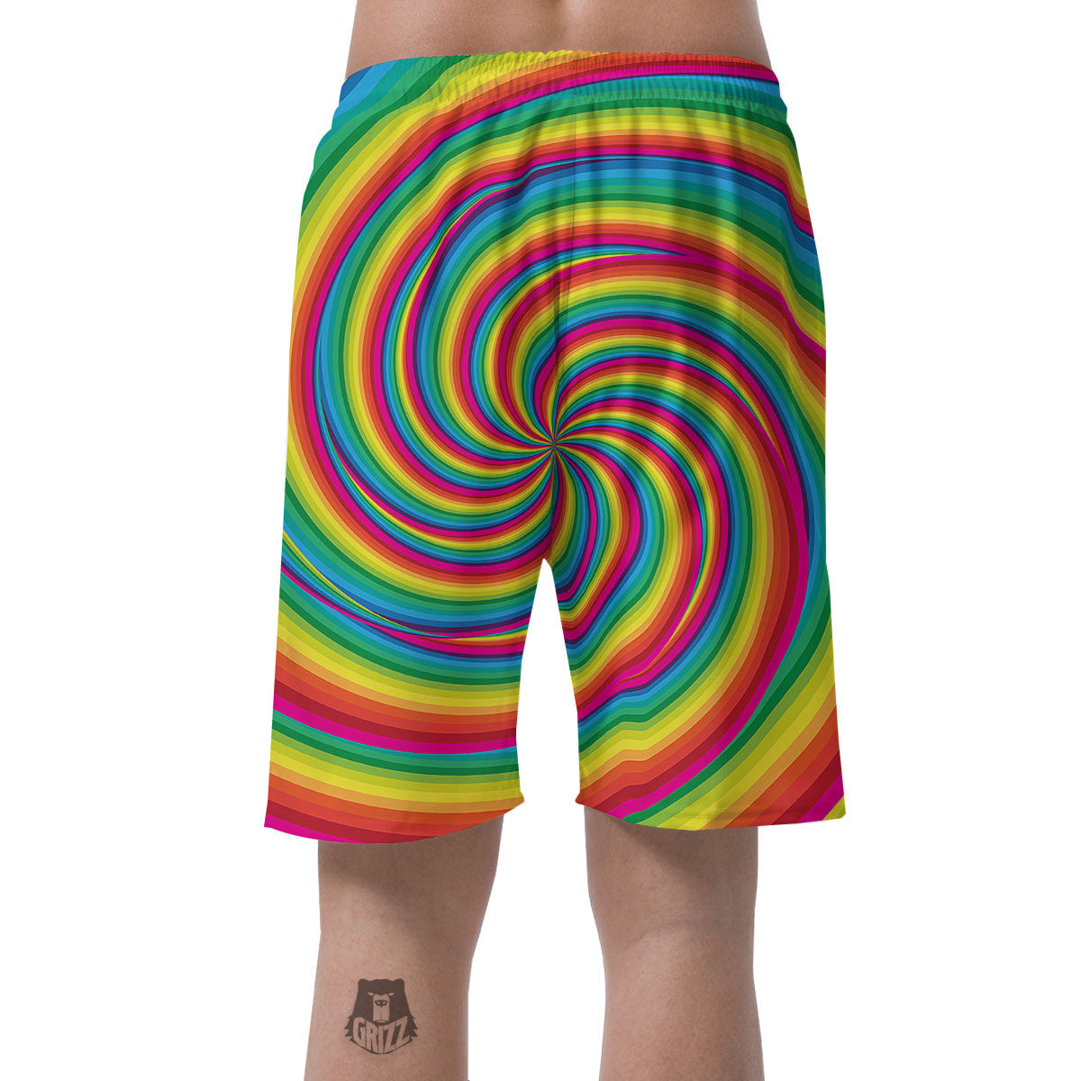 Swirl Candy Rainbow Print Men's Shorts-grizzshop