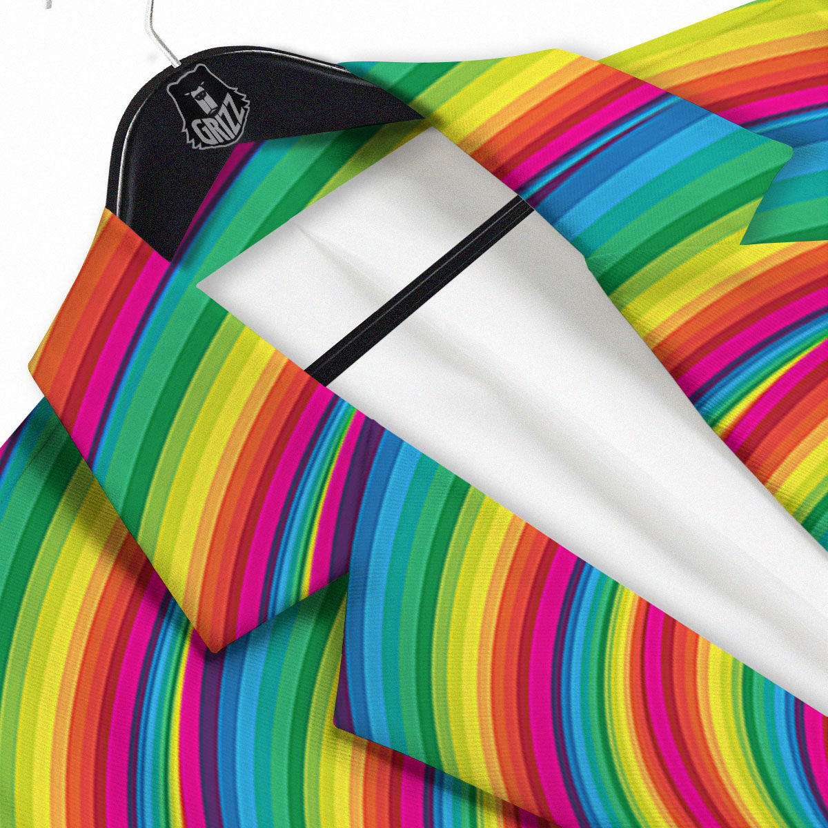 Swirl Candy Rainbow Print Men's Sport Coat-grizzshop