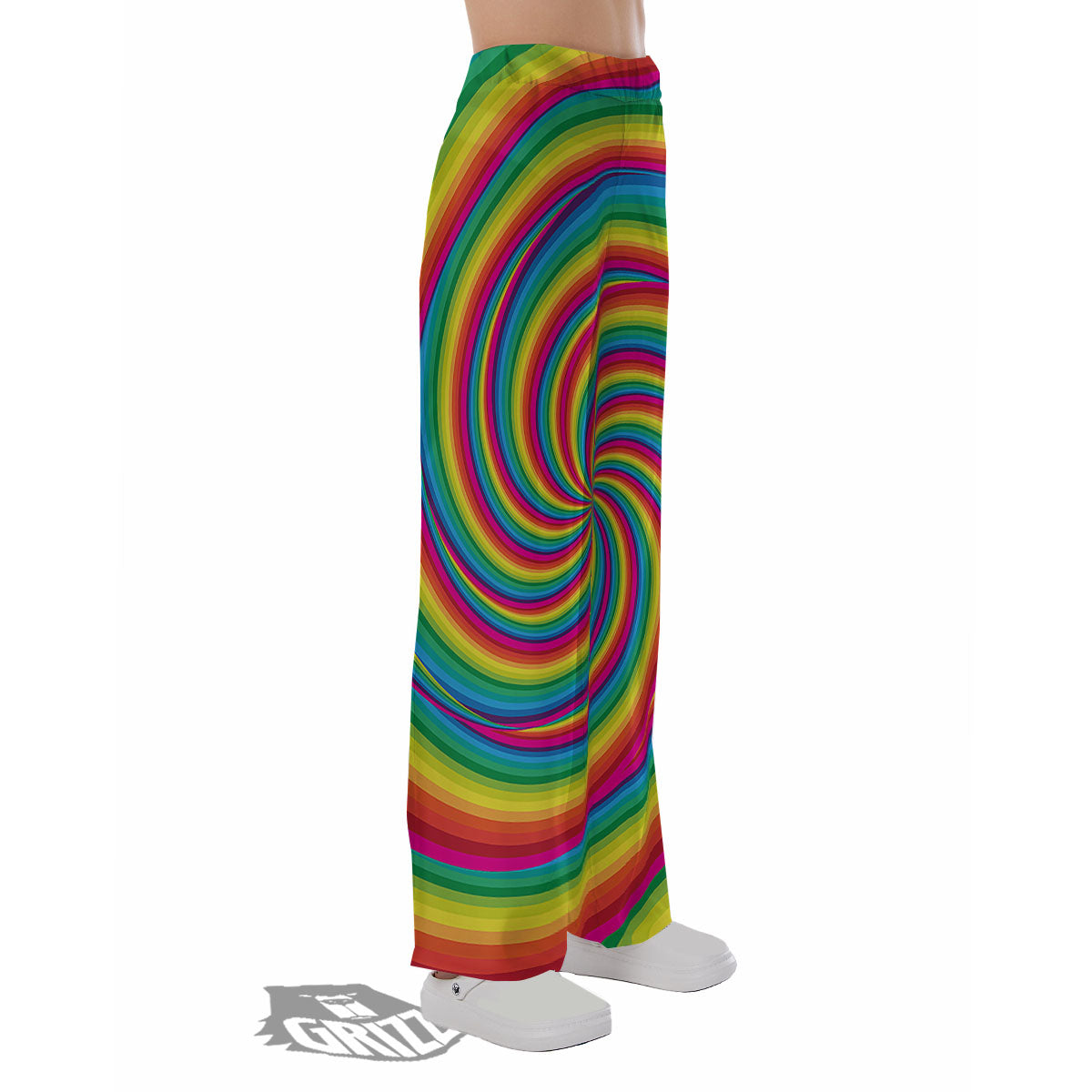 Swirl Candy Rainbow Print Pajama Pants-grizzshop