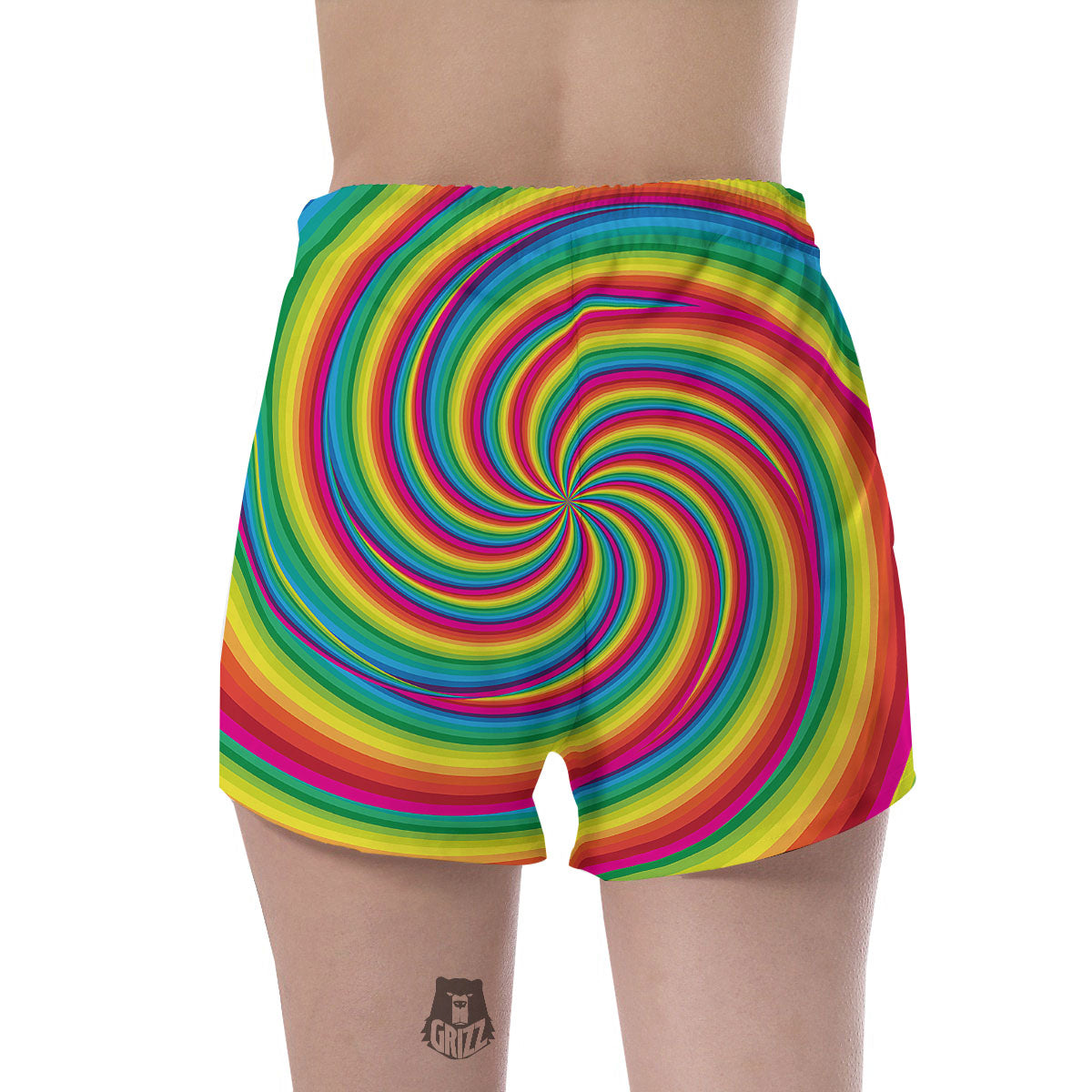 Swirl Candy Rainbow Print Women's Shorts-grizzshop