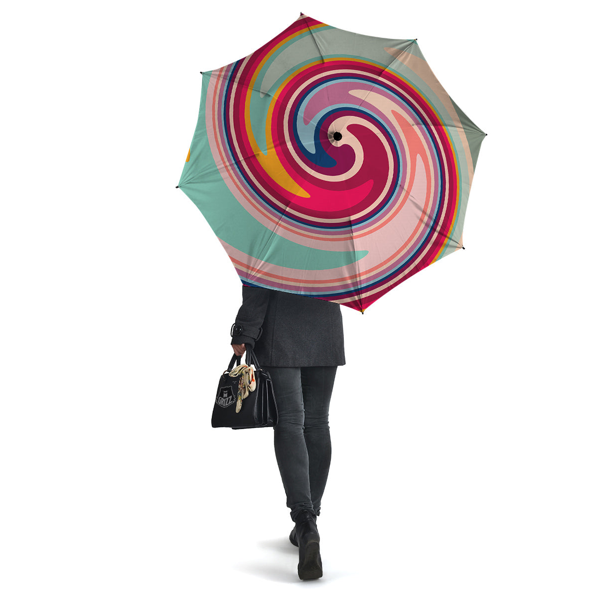 Swirl Colorful Print Umbrella-grizzshop