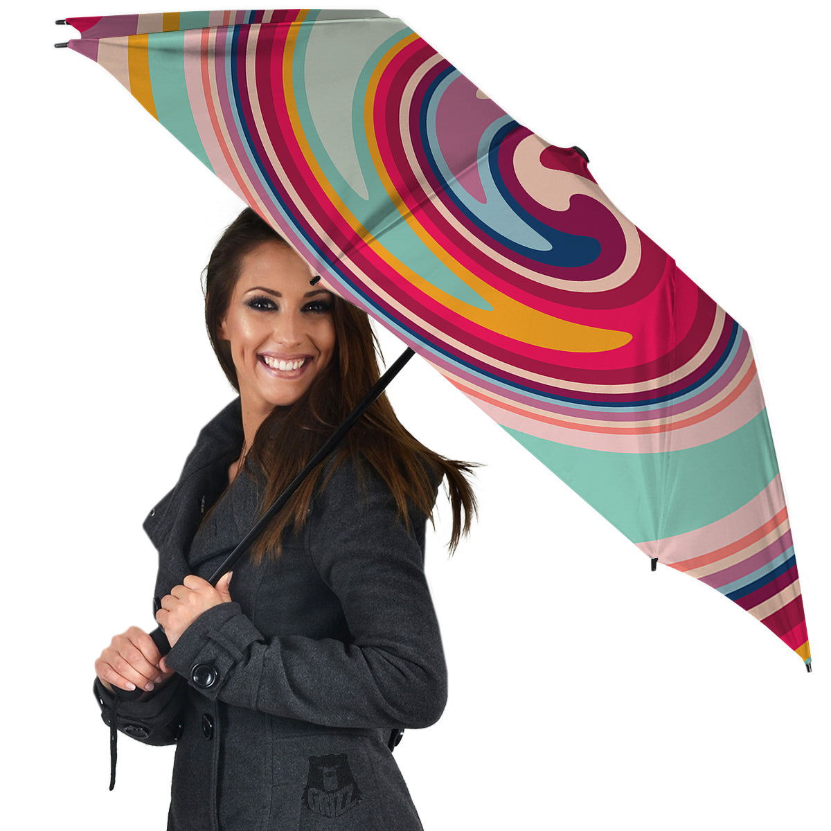 Swirl Colorful Print Umbrella-grizzshop