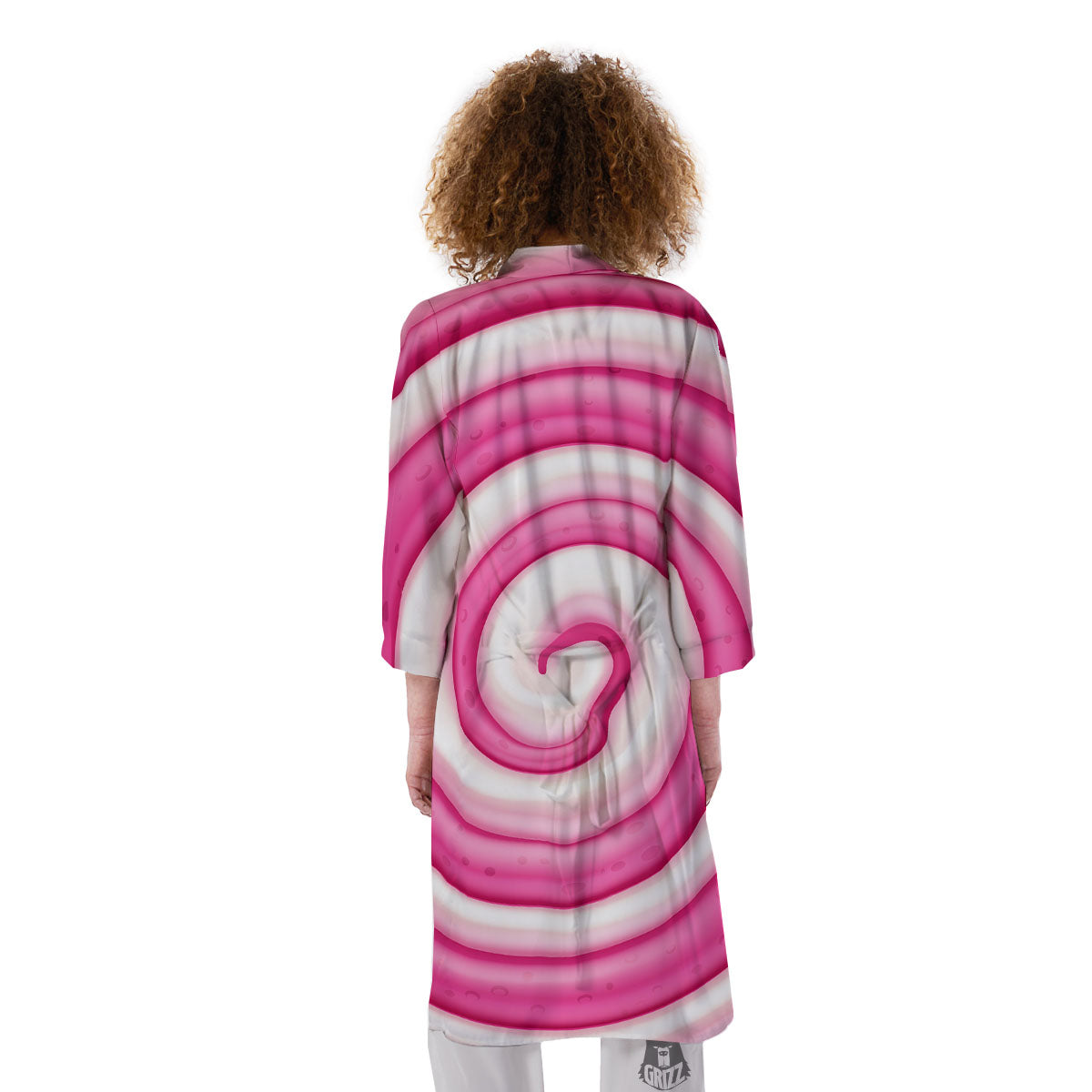 Swirl Pink Lollipop Print Kimono-grizzshop