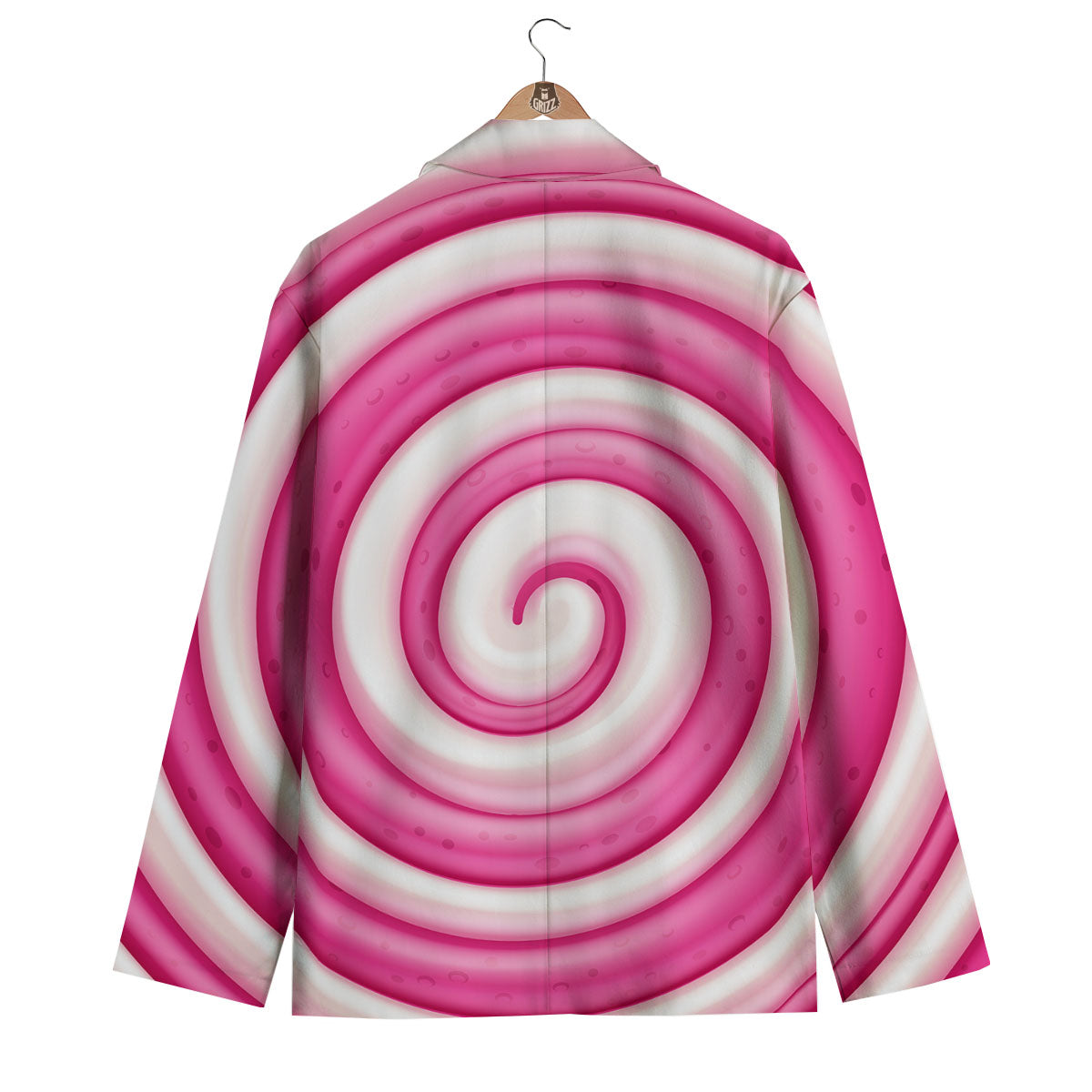 Swirl Pink Lollipop Print Men's Blazer-grizzshop