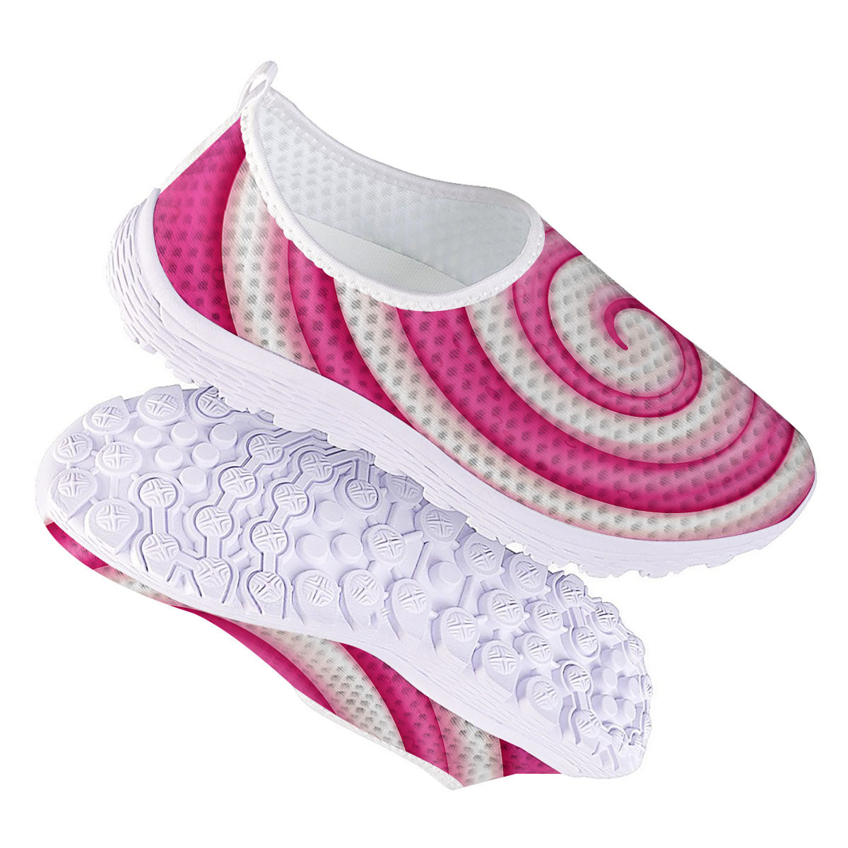 Swirl Pink Lollipop Print Nurse Shoes-grizzshop