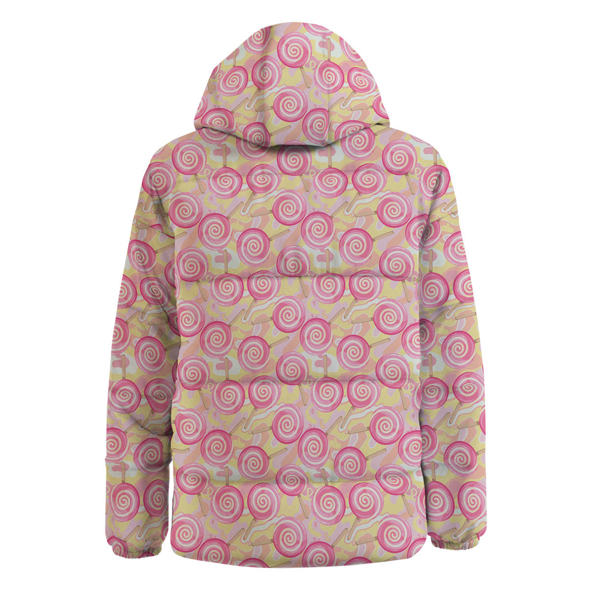 Swirl Pink Lollipop Print Pattern Down Jacket-grizzshop