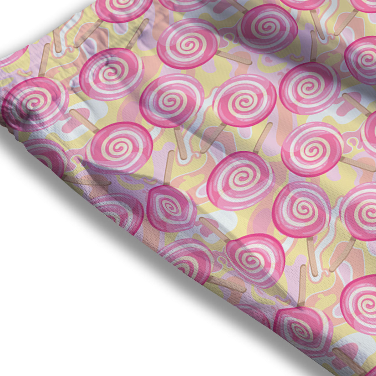 Swirl Pink Lollipop Print Pattern Mesh Shorts