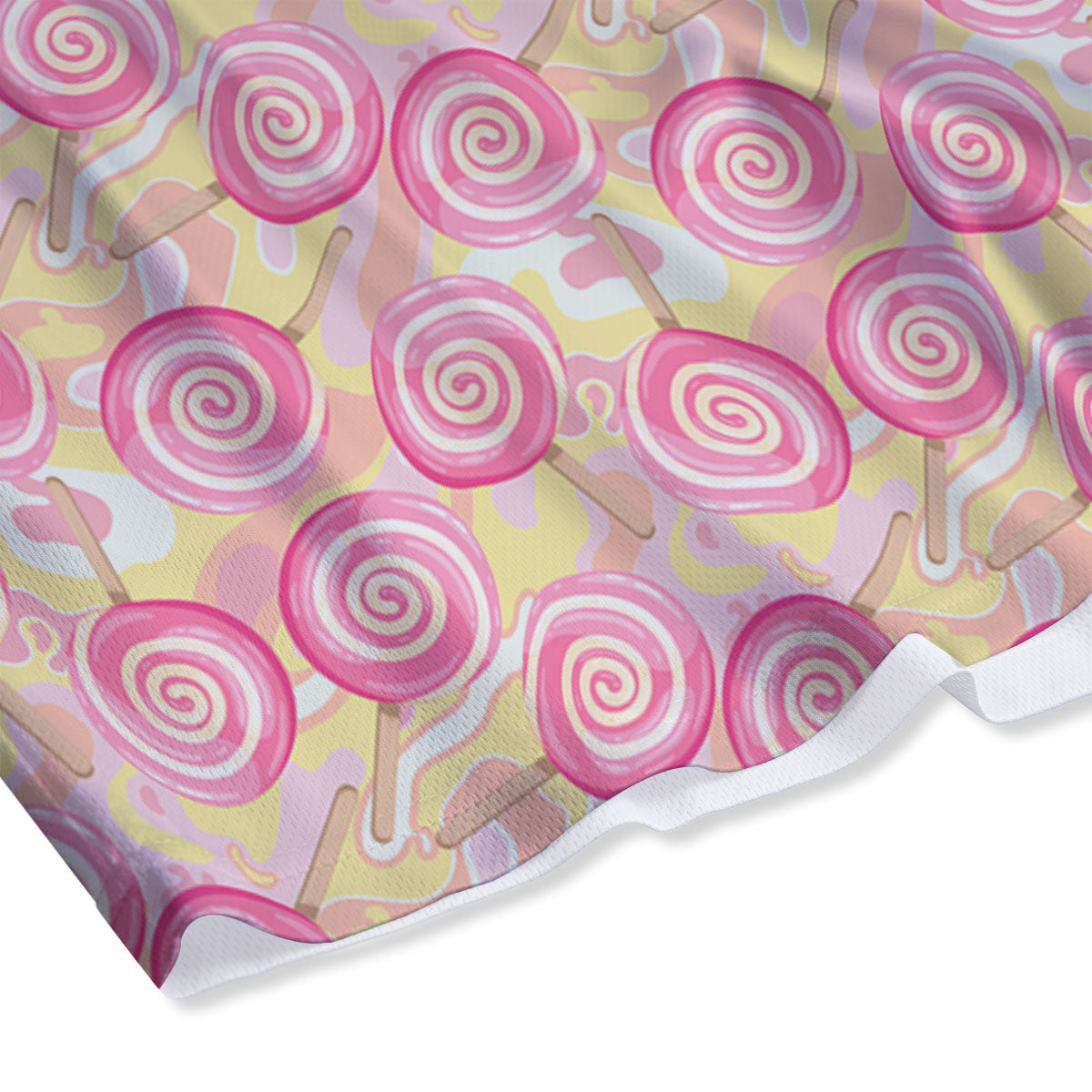 Swirl Pink Lollipop Print Pattern Mesh Shorts