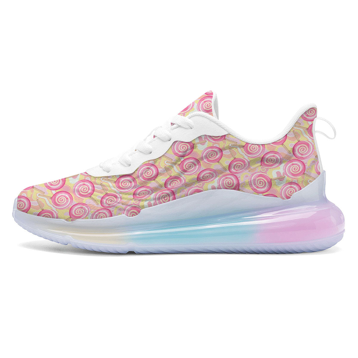 Swirl Pink Lollipop Print Pattern Running Sneakers-grizzshop