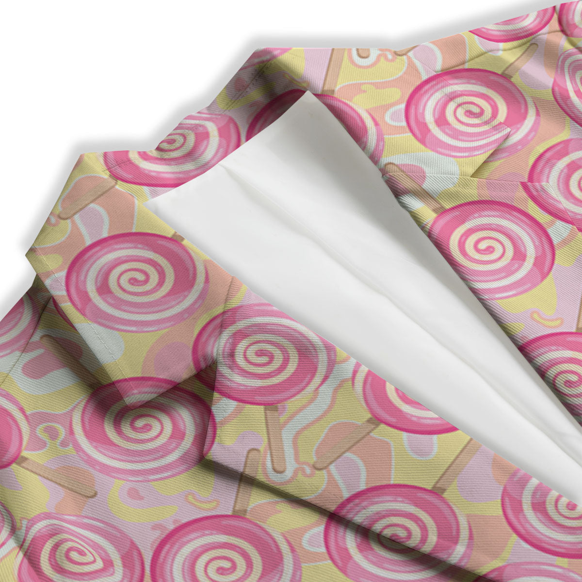 Swirl Pink Lollipop Print Pattern Women's Blazer-grizzshop