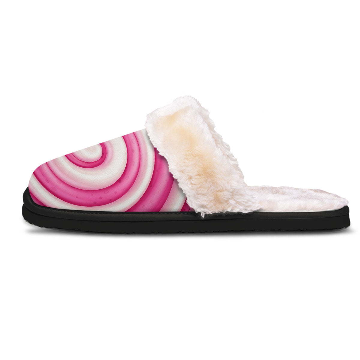 Swirl Pink Lollipop Print Slippers-grizzshop