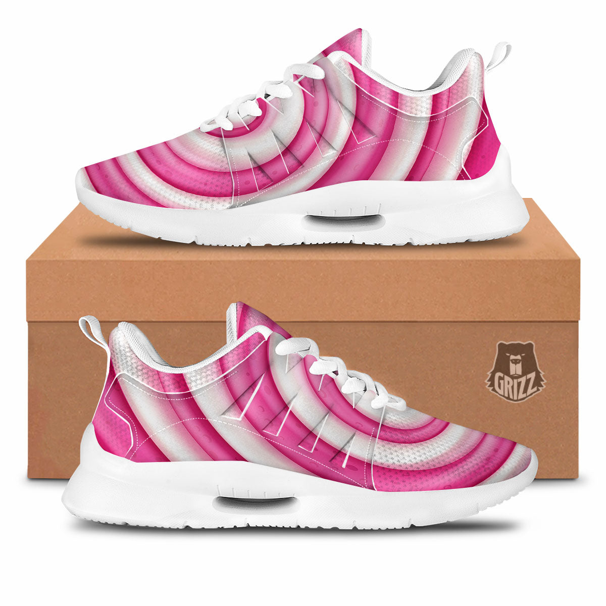Swirl Pink Lollipop Print Tennis Shoes-grizzshop