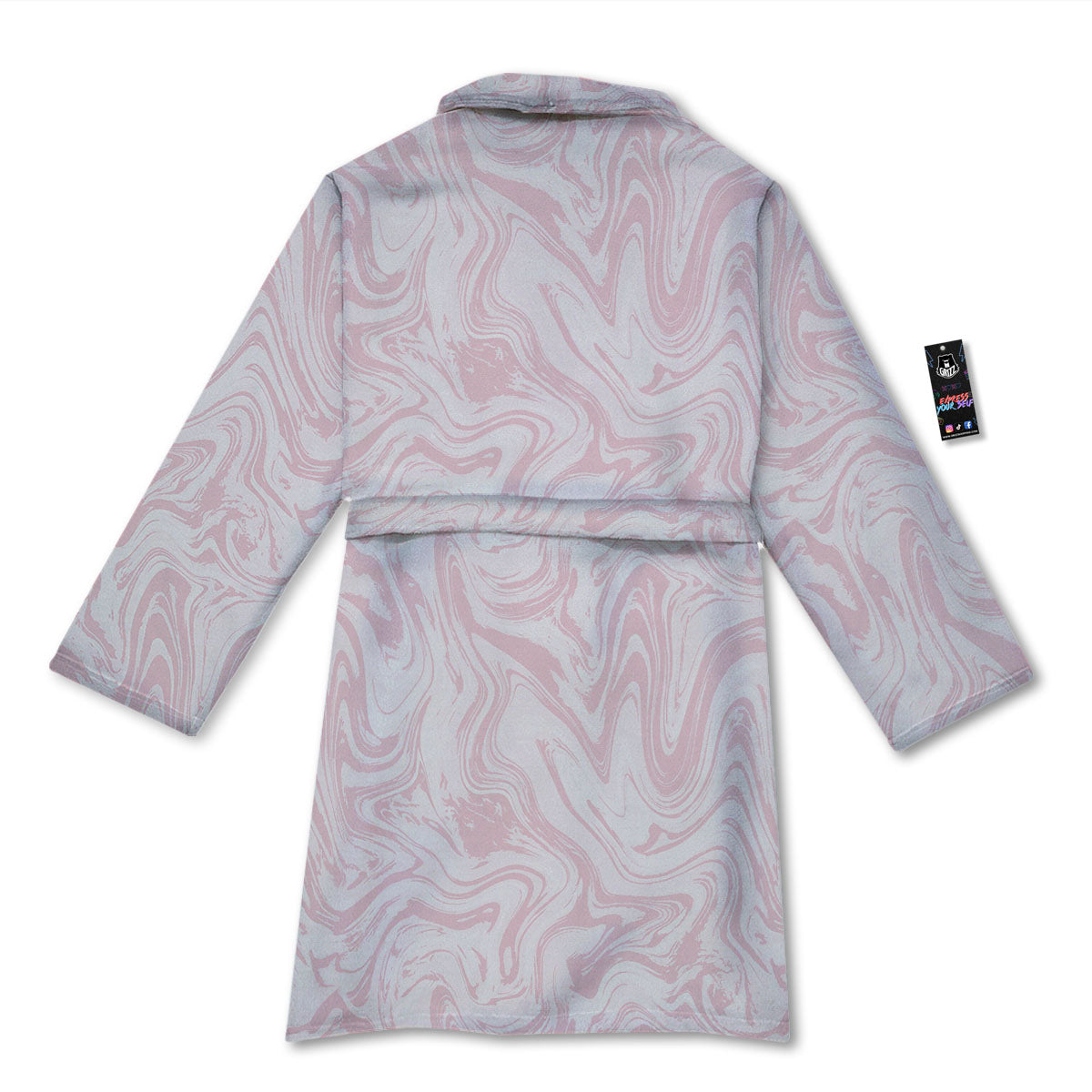 Swirl Pink Print Pattern Bathrobe-grizzshop