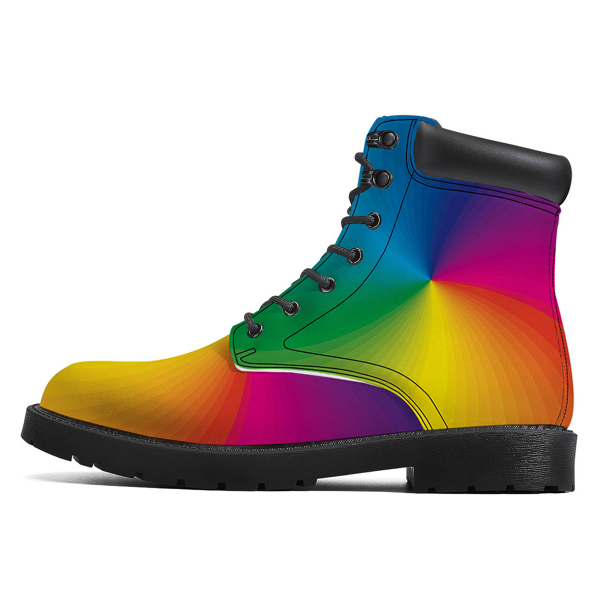 Swirl Rainbow Print Boots-grizzshop