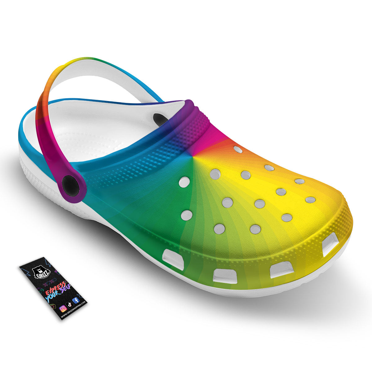 Swirl Rainbow Print Clog-grizzshop