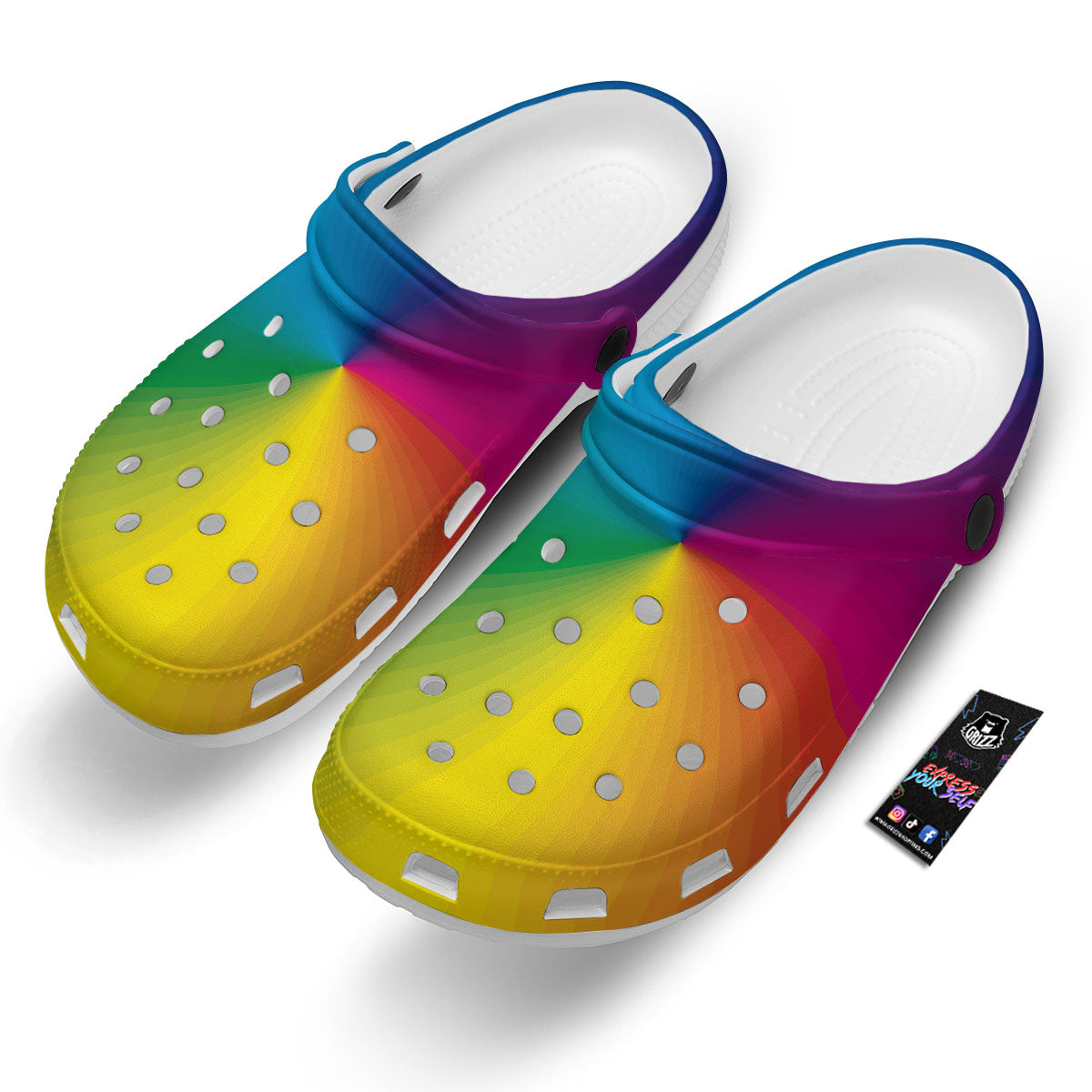 Swirl Rainbow Print Clog-grizzshop