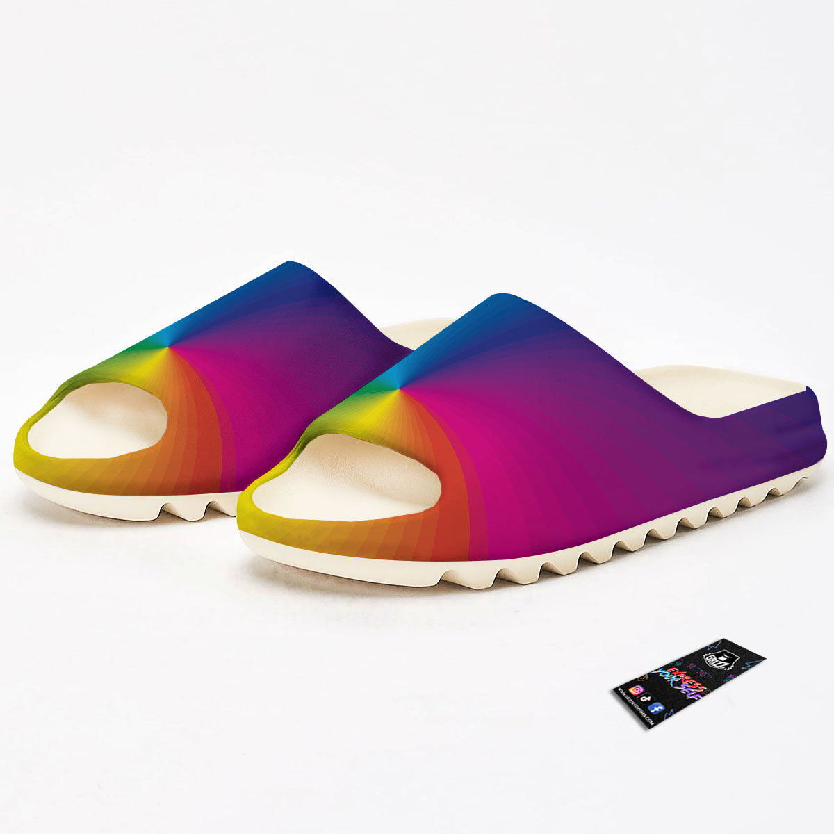 Swirl Rainbow Print Sandals-grizzshop