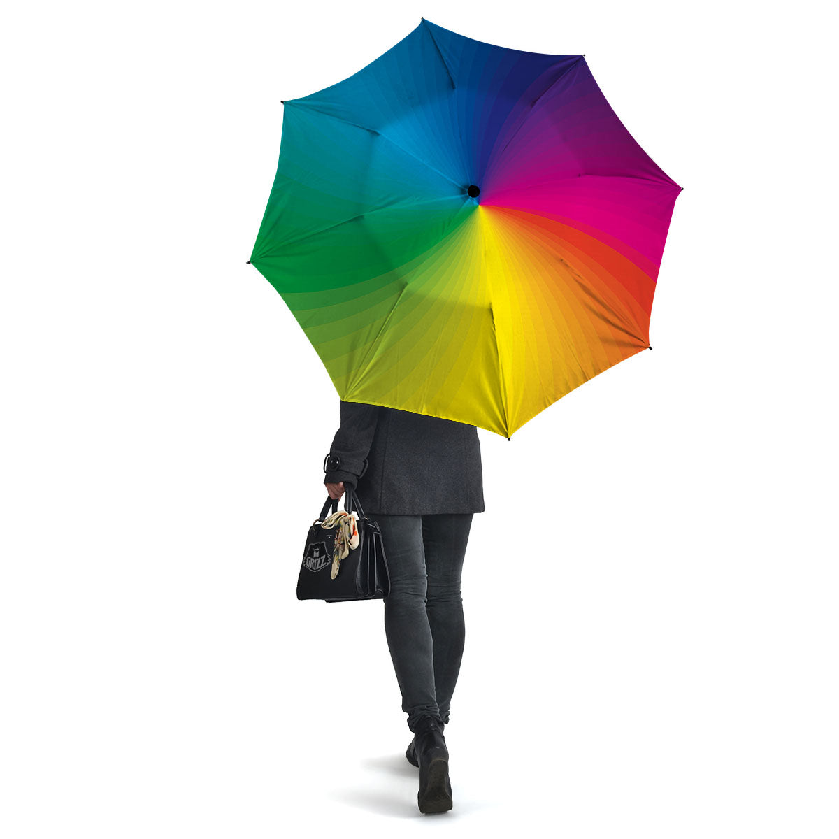 Swirl Rainbow Print Umbrella-grizzshop