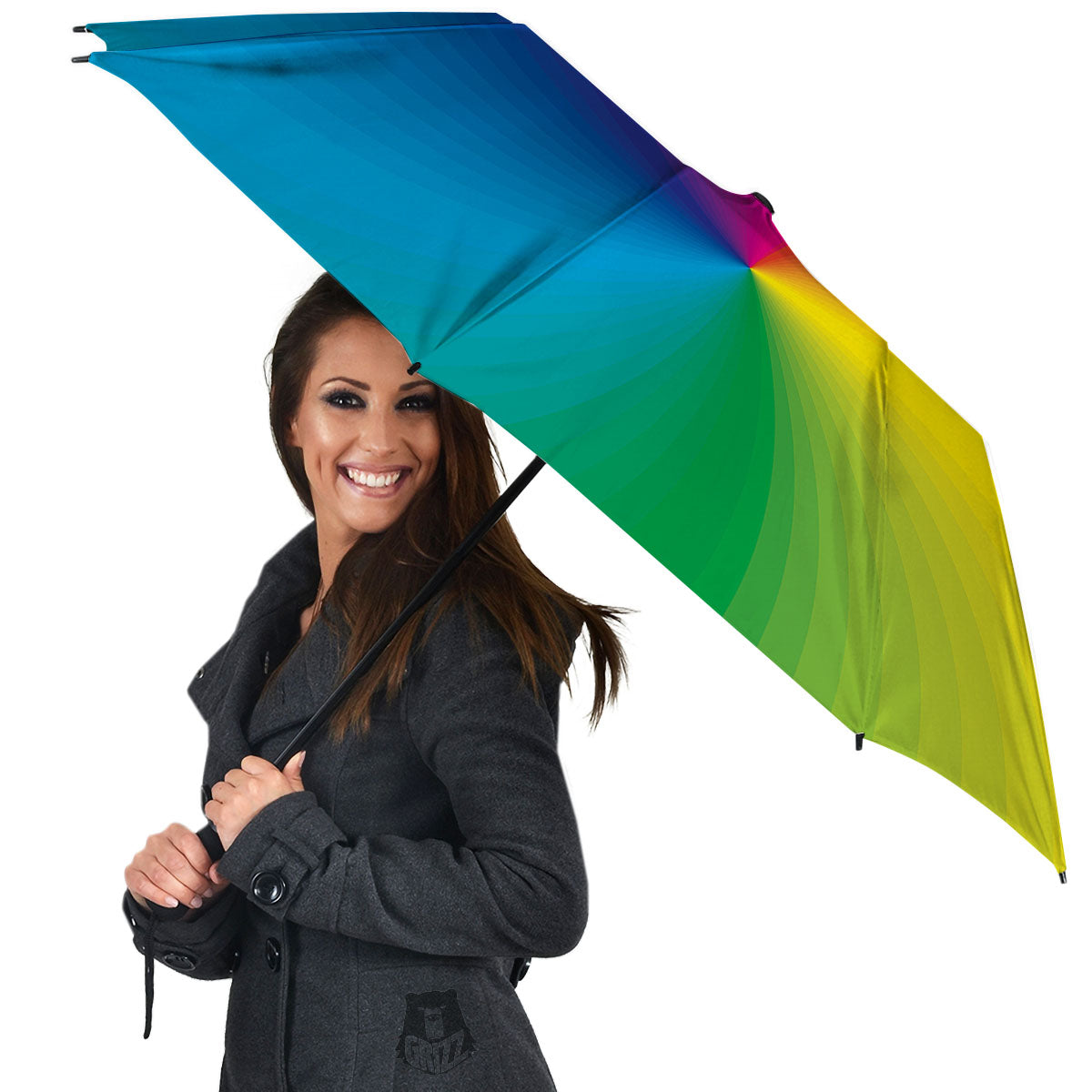 Swirl Rainbow Print Umbrella-grizzshop