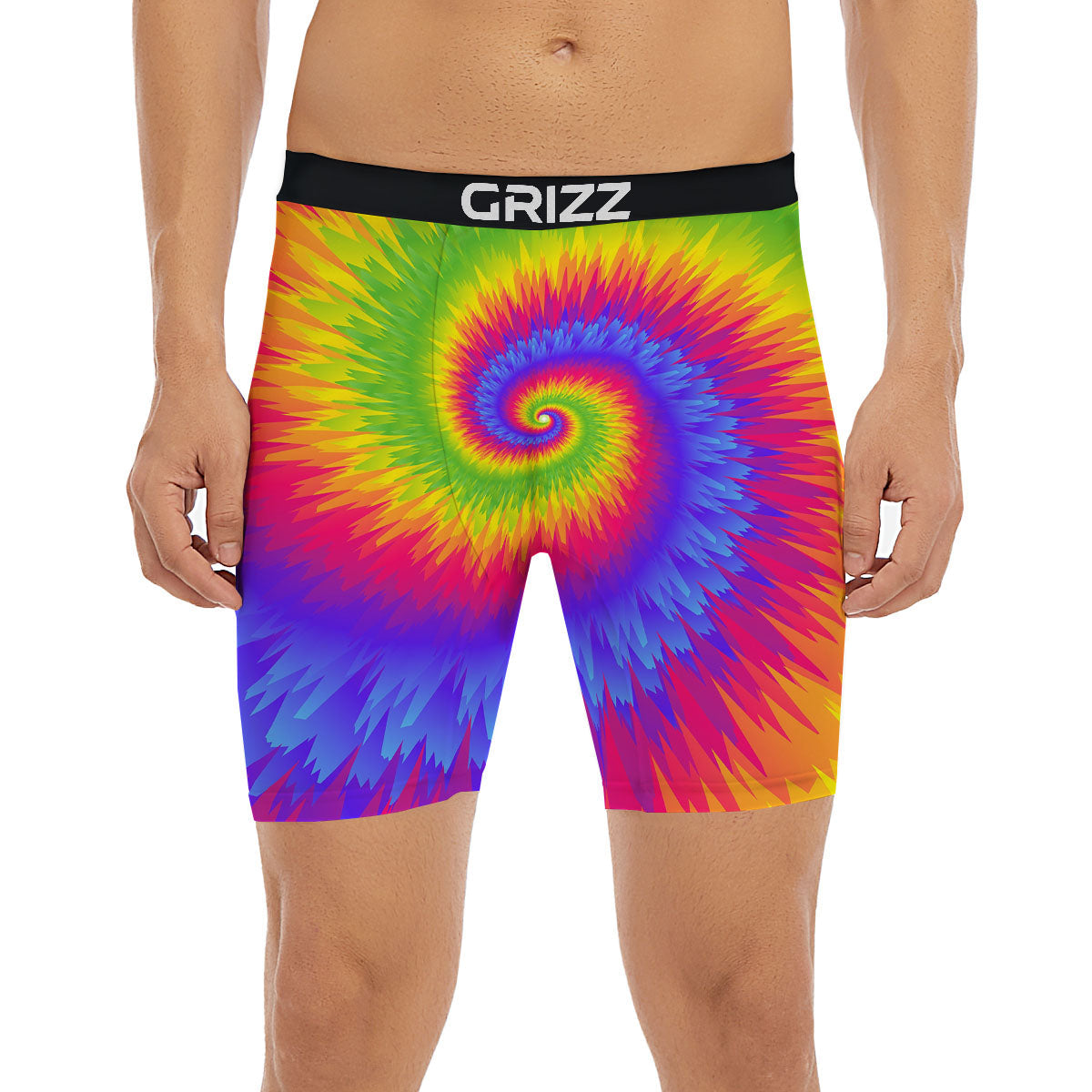 Swirl Rainbow Psychedelic Print Boxer Briefs-grizzshop