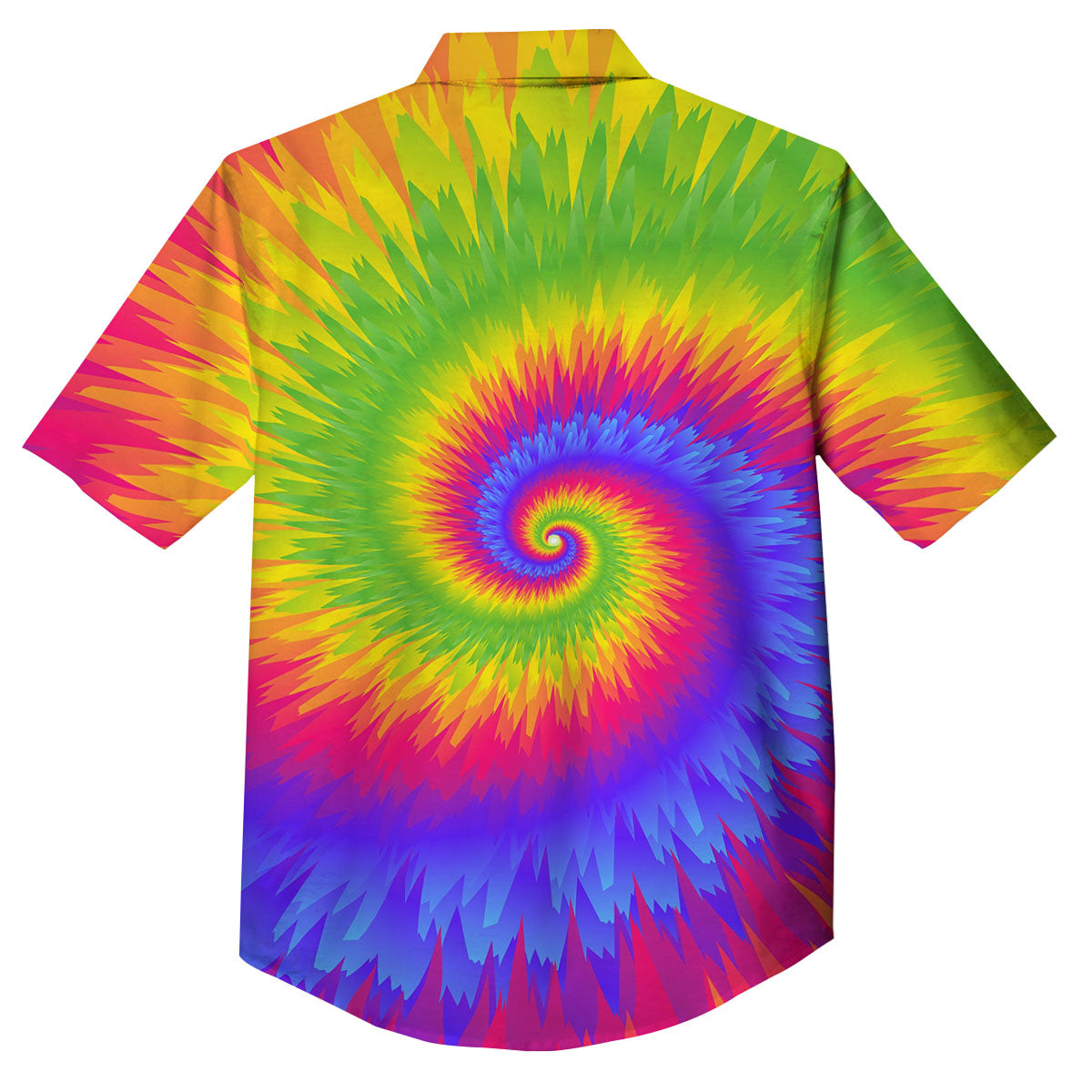 Swirl Rainbow Psychedelic Print Button Up Shirt-grizzshop