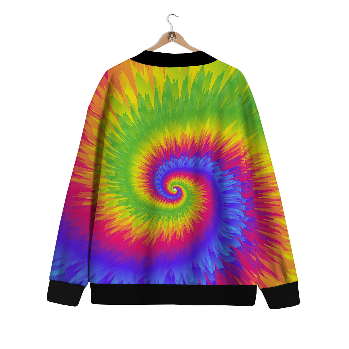 Swirl Rainbow Psychedelic Print Cardigan-grizzshop