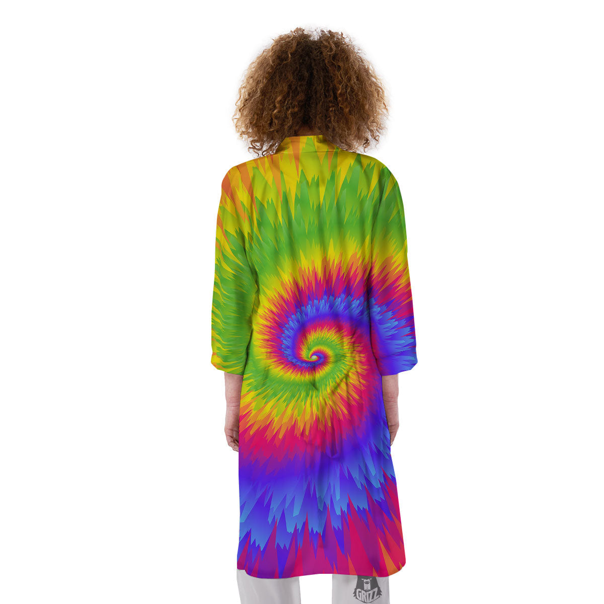 Swirl Rainbow Psychedelic Print Kimono-grizzshop