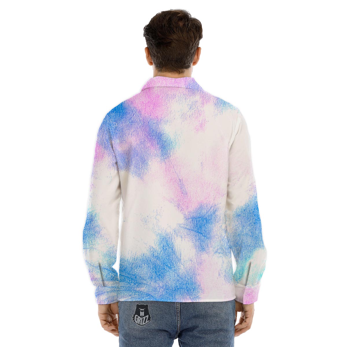 Swirl Rainbow Psychedelic Print Men's Dress Shirts-grizzshop