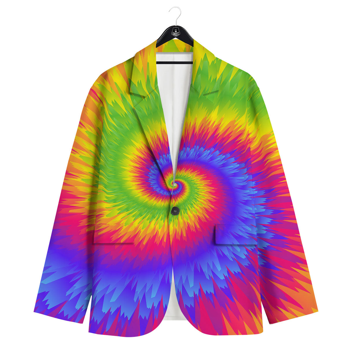 Swirl Rainbow Psychedelic Print Men's Sport Coat-grizzshop