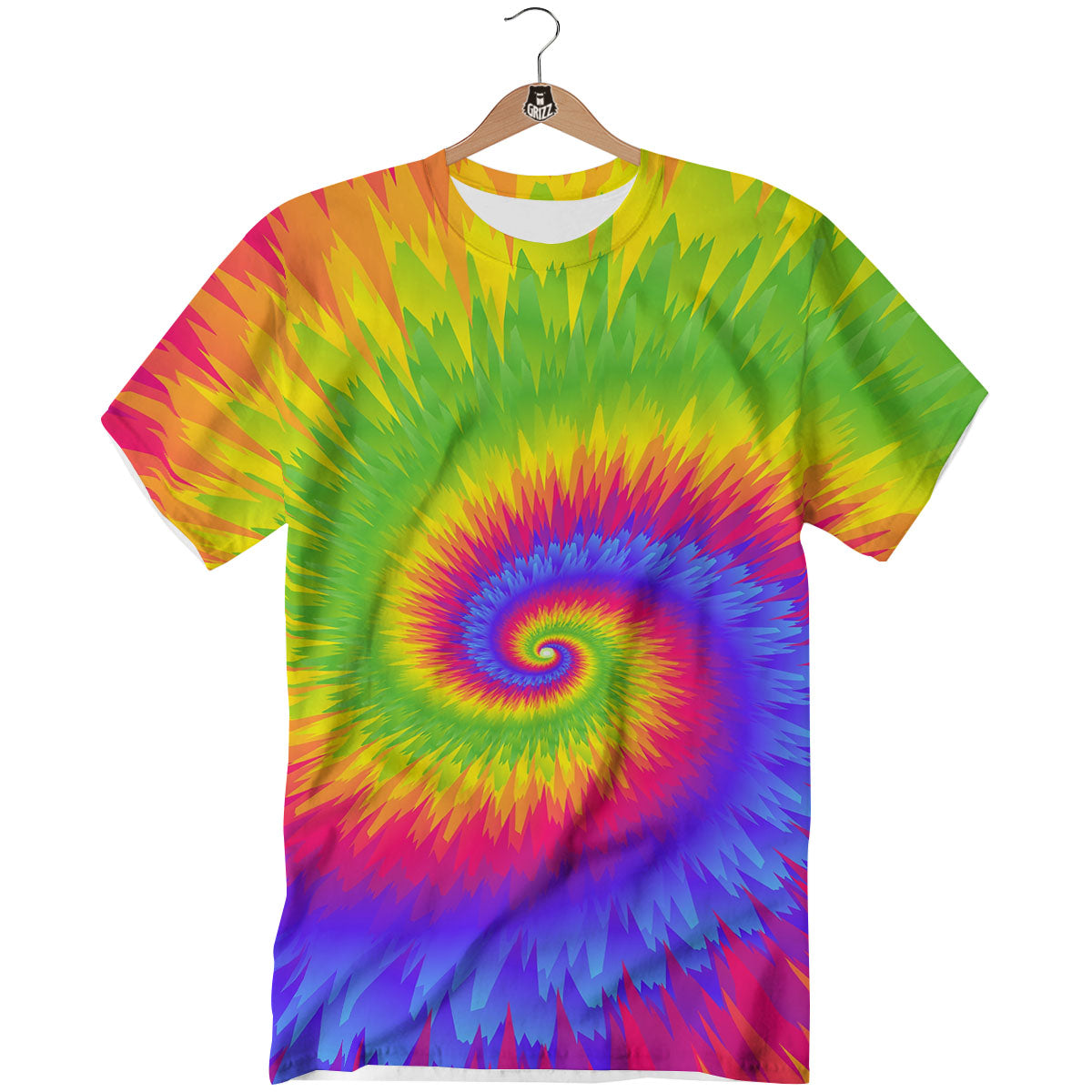 Swirl Rainbow Psychedelic Print T-Shirt-grizzshop