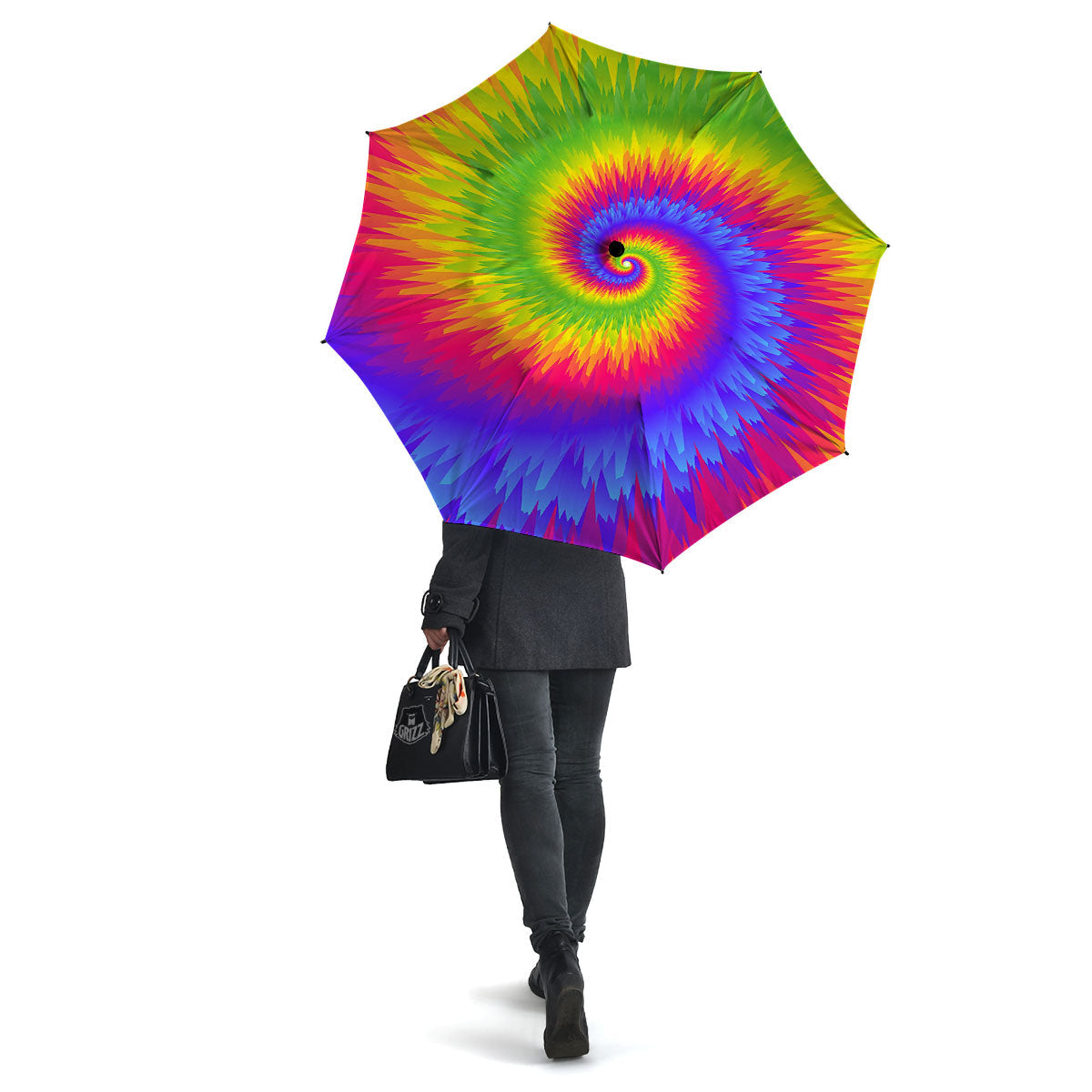 Swirl Rainbow Psychedelic Print Umbrella-grizzshop
