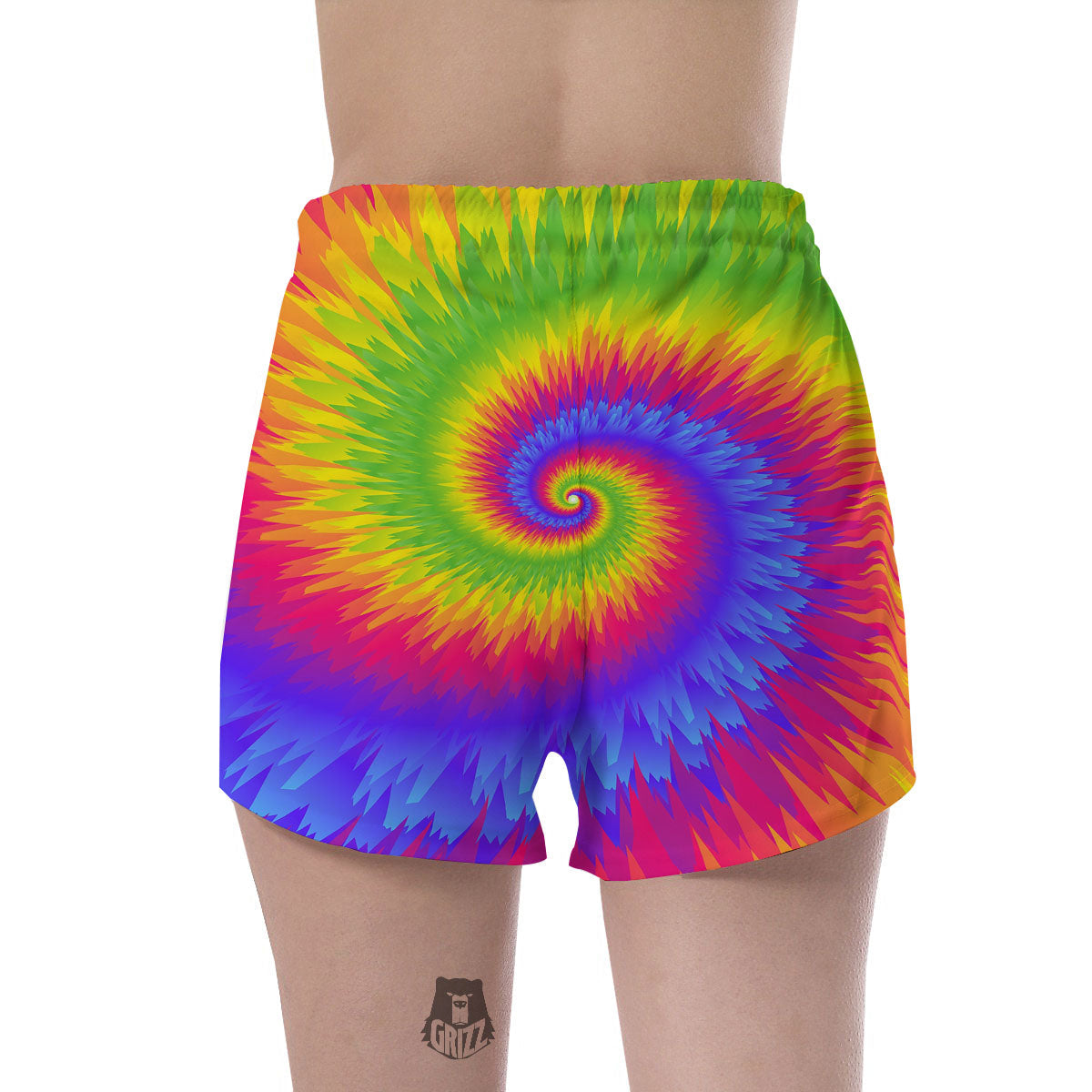 Swirl Rainbow Psychedelic Print Women's Shorts-grizzshop