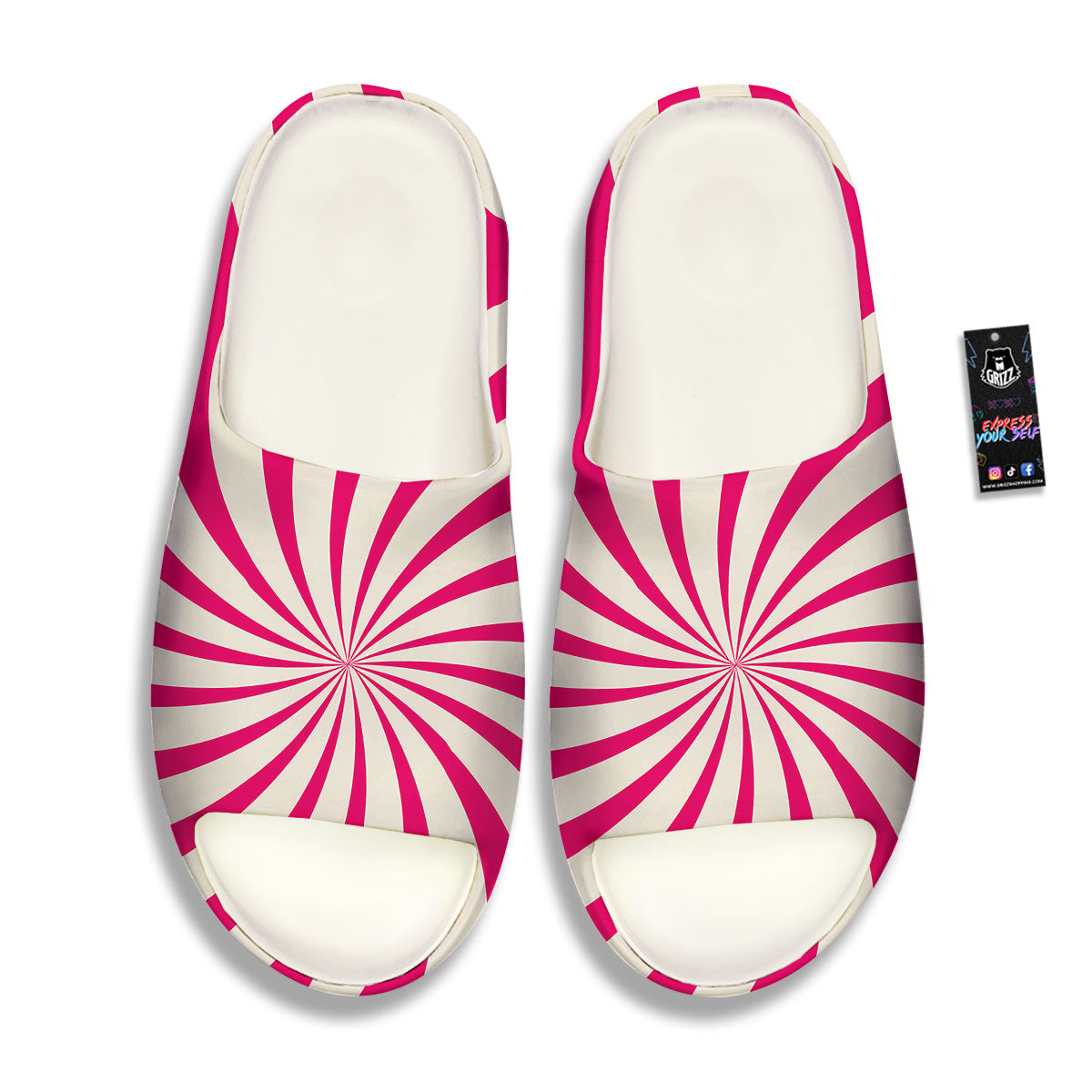 Swirl Candy Pink Print Sandals-grizzshop