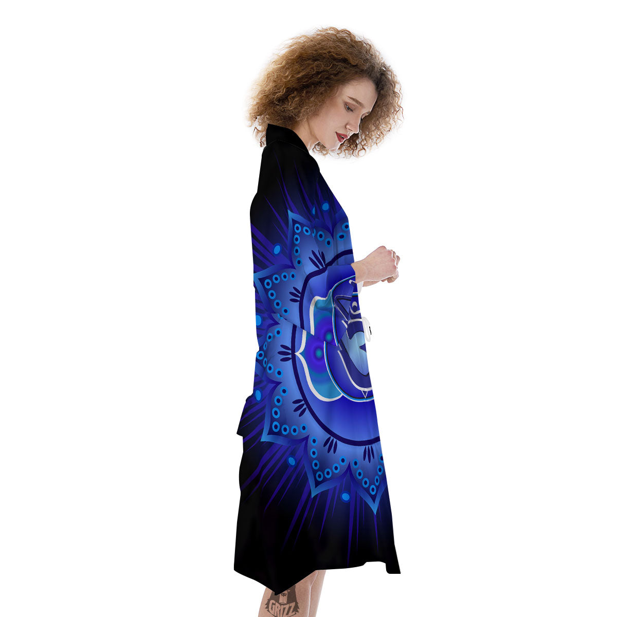 Symbol Ajna Chakra Print Kimono-grizzshop