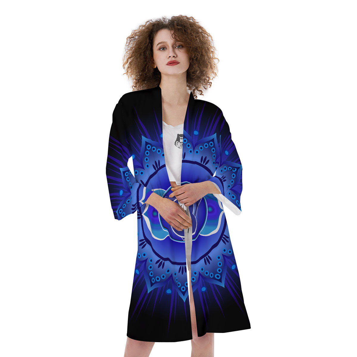 Symbol Ajna Chakra Print Kimono-grizzshop