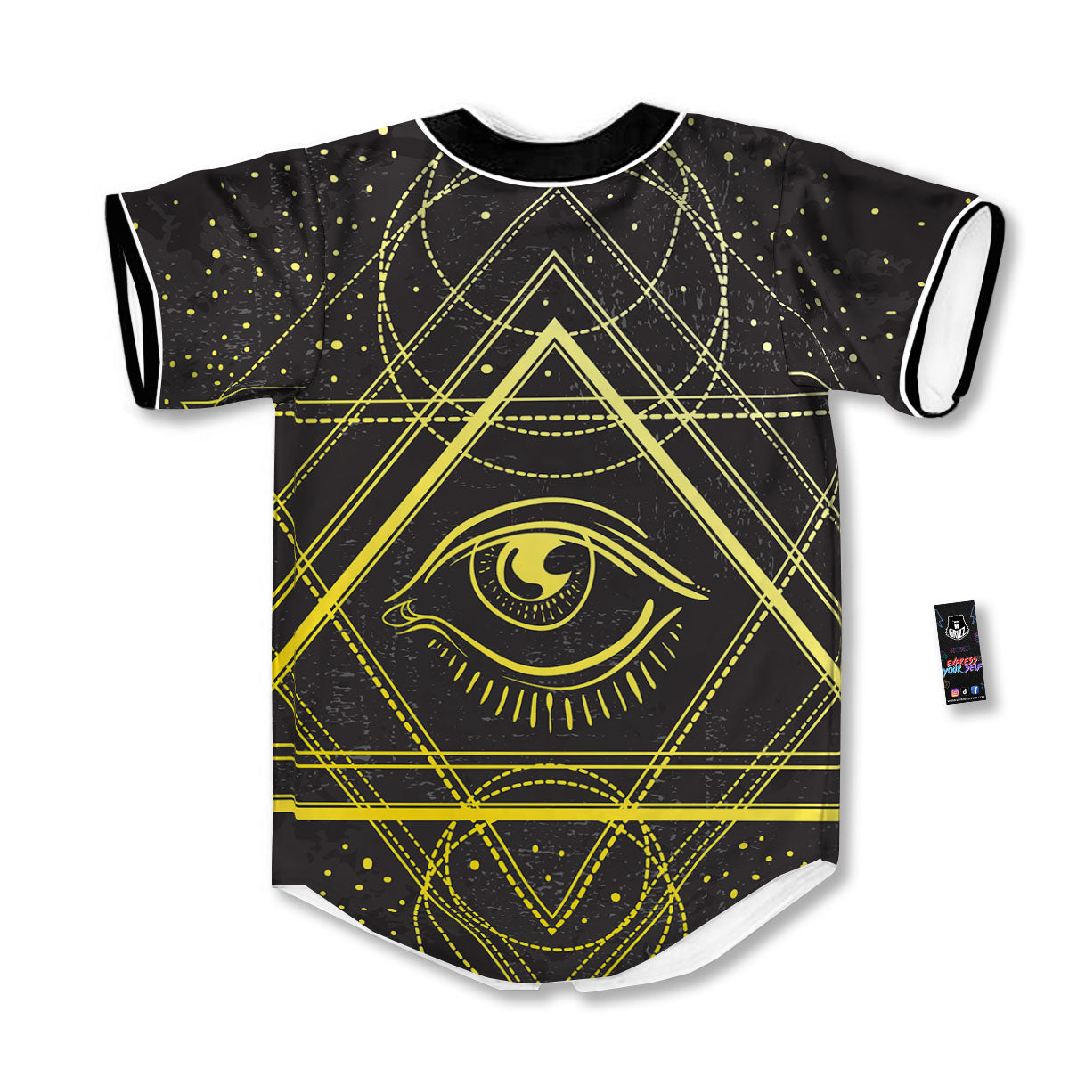 Symbol All Seeing Eye Print Baseball Jersey-grizzshop