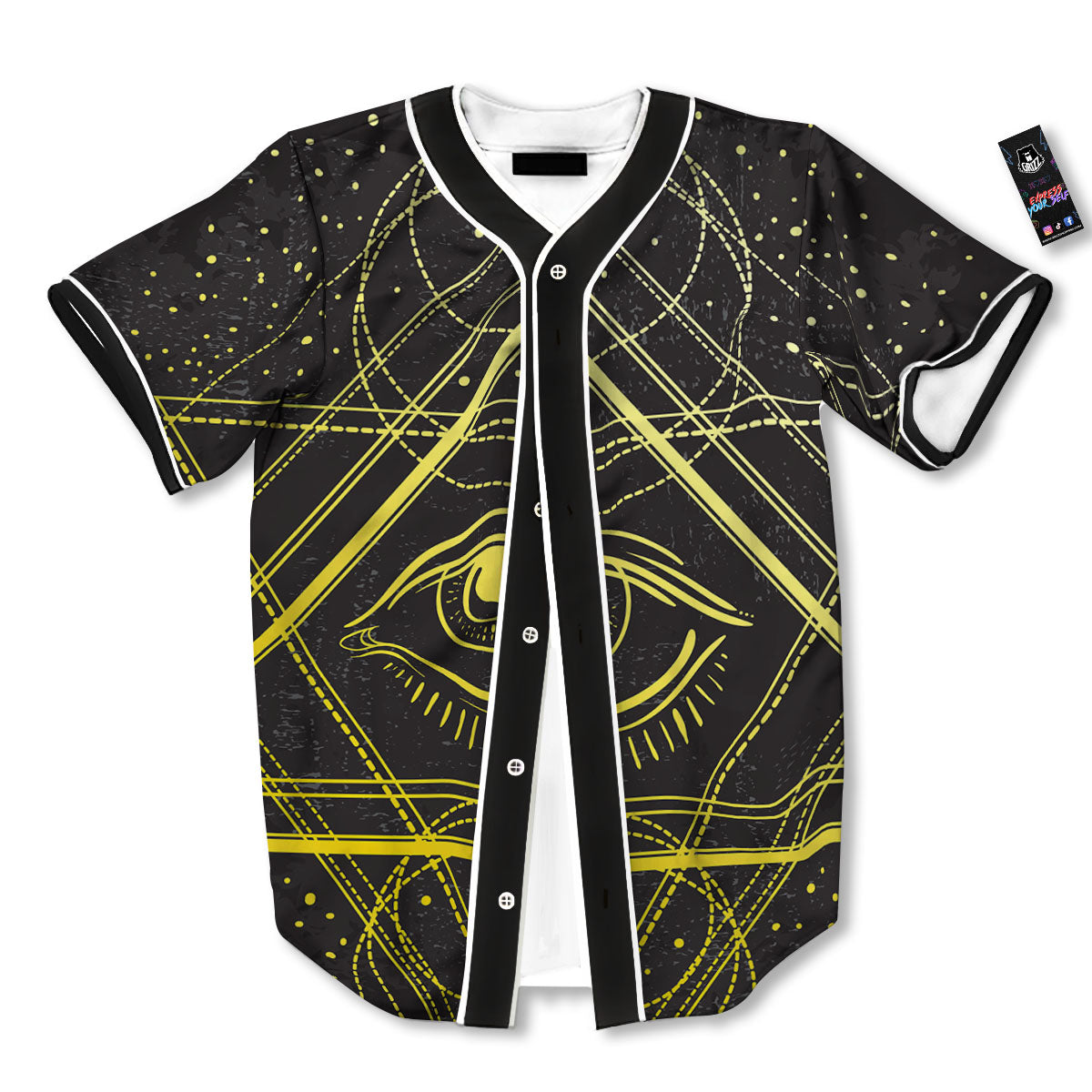Symbol All Seeing Eye Print Baseball Jersey-grizzshop