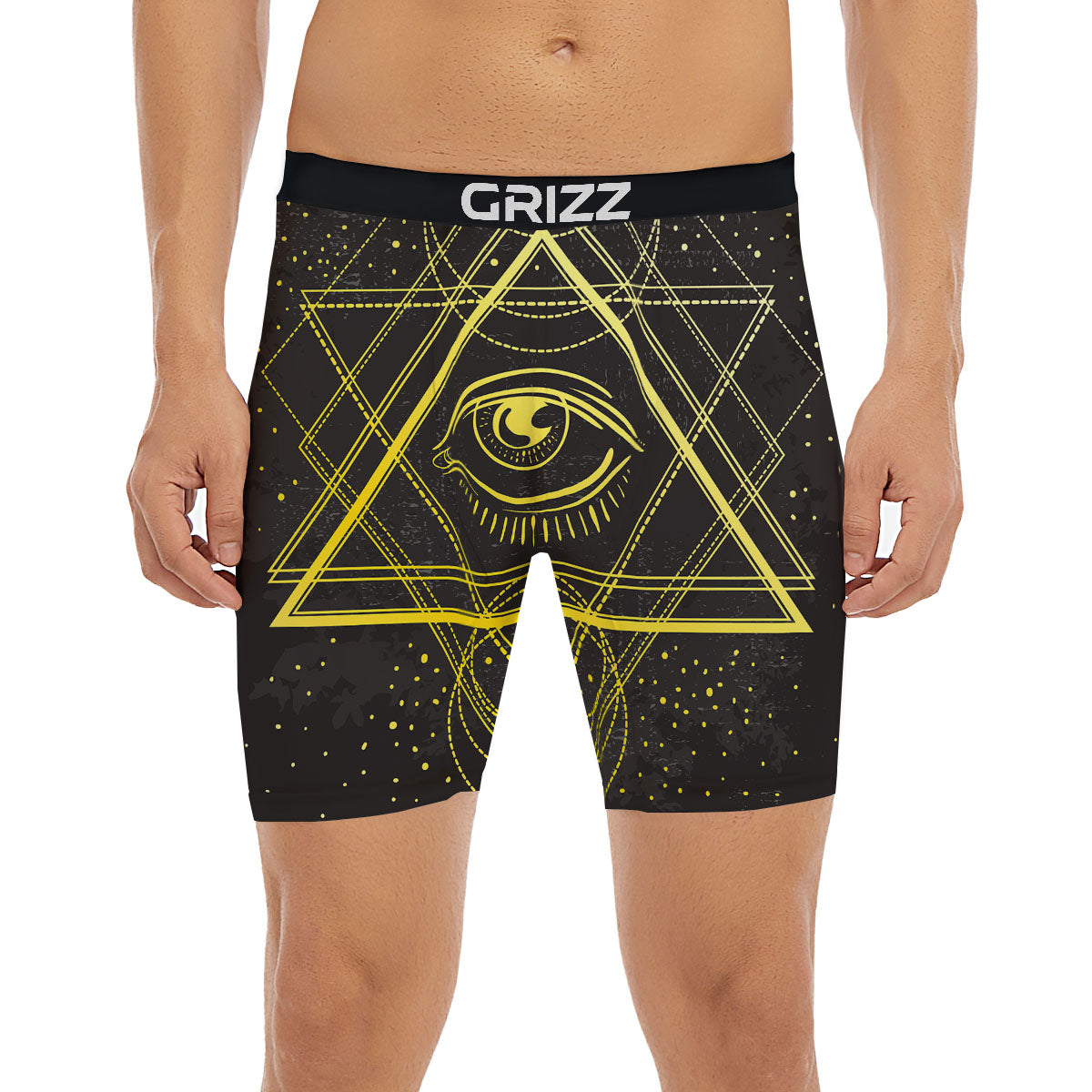 Symbol All Seeing Eye Print Boxer Briefs-grizzshop